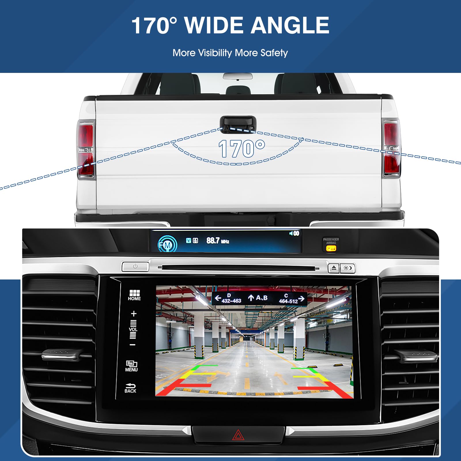 Acauto Tailgate Handle W/Reverse Backup Camera Fit For Ford F150 2004-2014,F250 F350 F450 F550 Super Duty 2008-2016,Explorer Spo