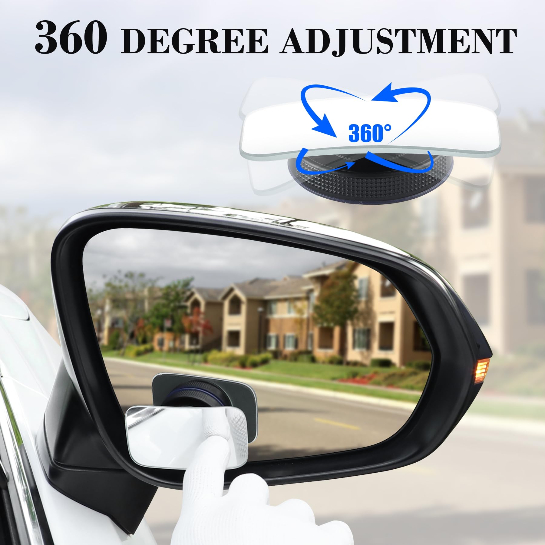 Livtee Blind Spot Car Mirror, Rectangular Hd Glass Frameless Convex Side Mirror Blindspot, Reusable 360 Wide Angle Rear View Car
