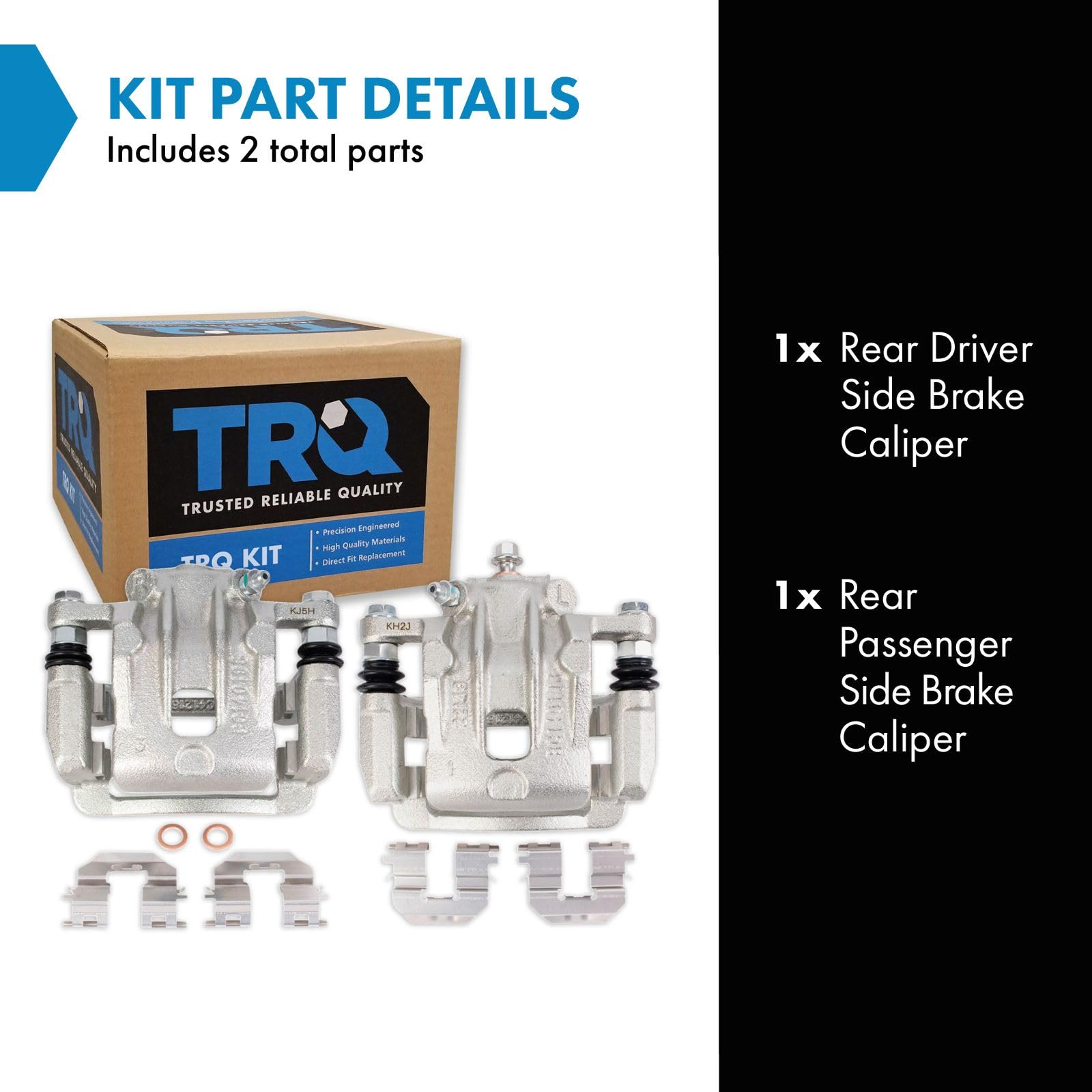 Trq Rear Brake Caliper Set Compatible With 2012-2017 Hyundai Azera 2011-2016 Kia Optima