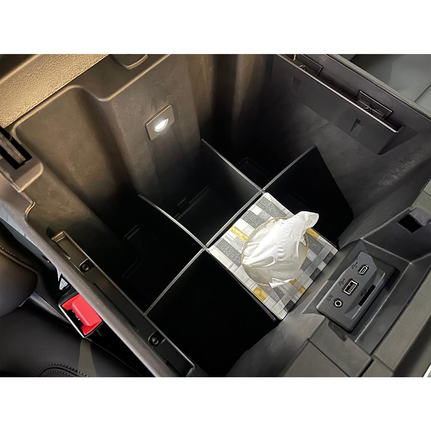 Tacobro Center Console Organizer Dividers For 2019-2022 Gmc Sierra/Chevy Silverado 1500 Accessories /2020-2023 Chevy Silverado/Gmc Sierra 2500Hd/3500Hd, Fit Full Console W/Bucket Seats Only