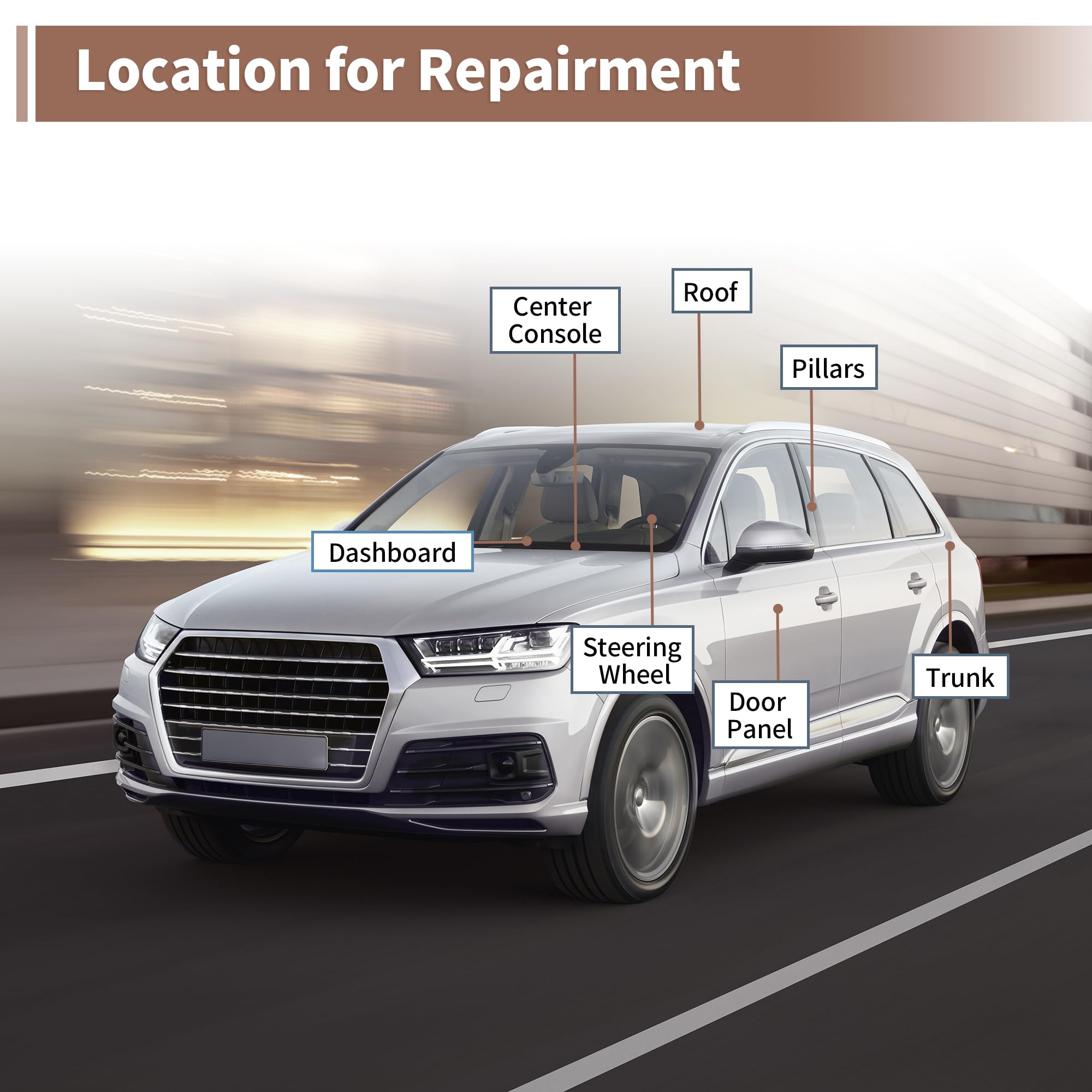 HEROFFIX 96x60 Black Suede Fabric Headliner - Foam Backing DIY Roof Repair for Car, Truck, RV, SUV, Boat Automotive