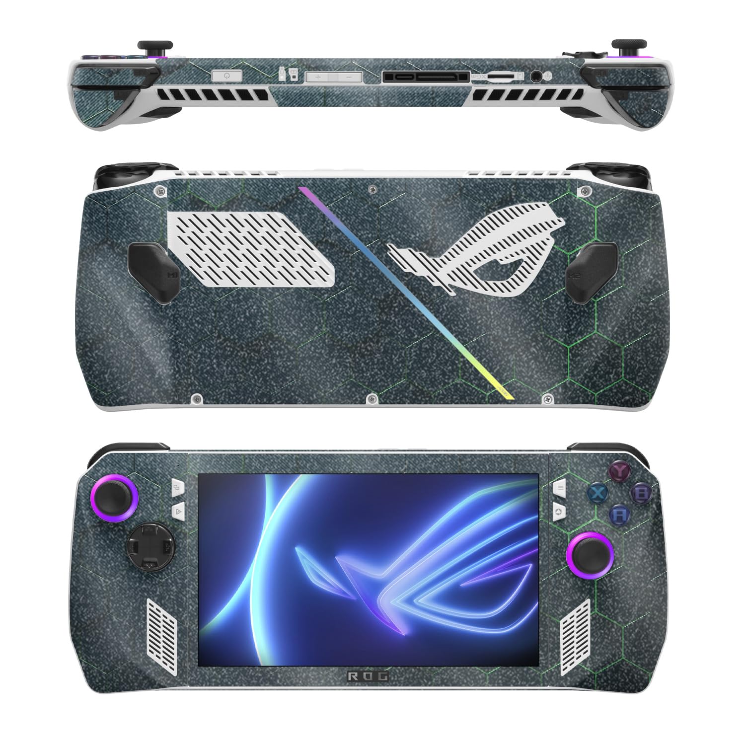 MightySkins Glossy Glitter Skin Compatible with Asus ROG Ally - Acid Hex | Protective, Durable High-Gloss Glitter Finish | Easy 