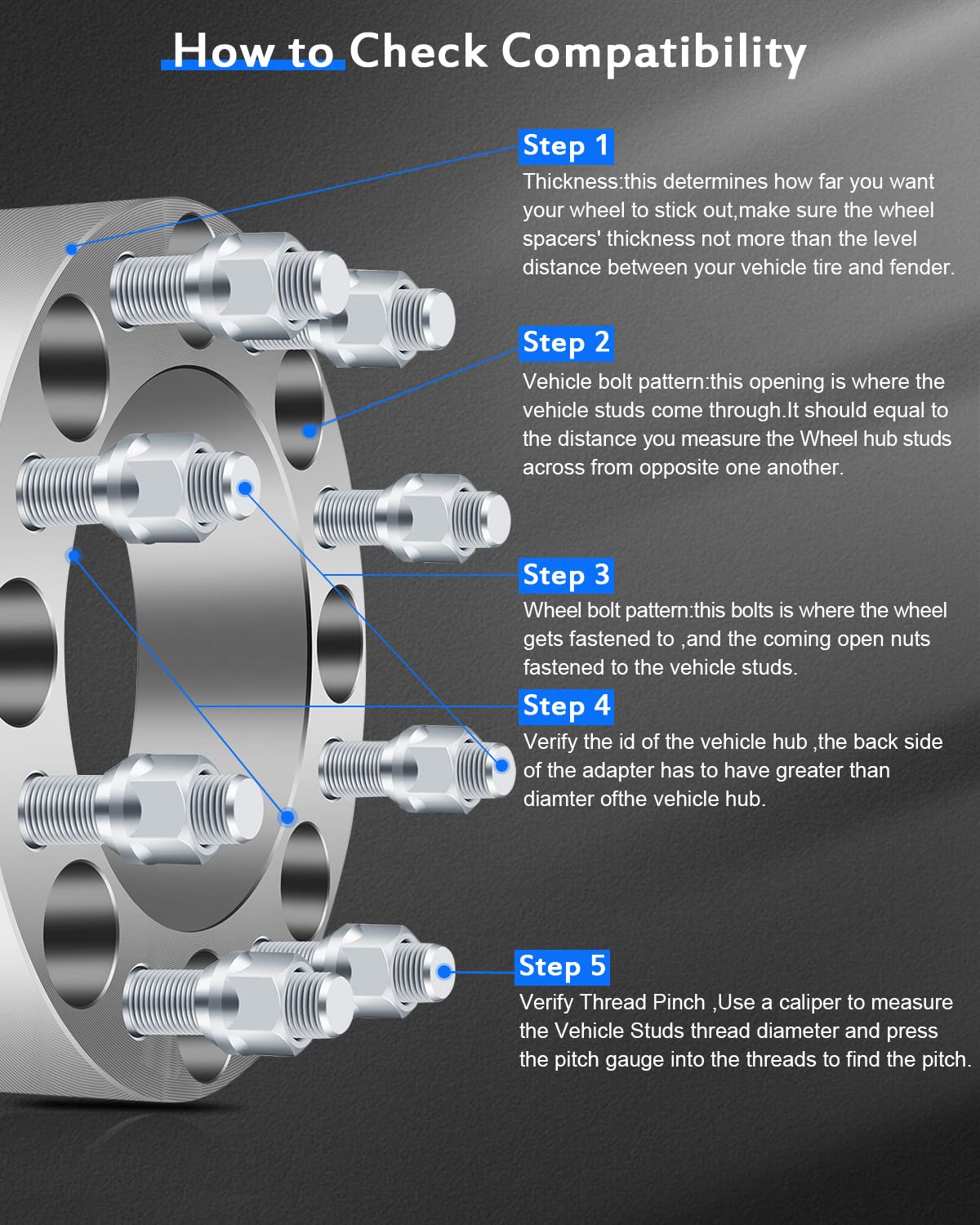 ECCPP 2PCS 2 inch 8x165.1mm Wheel Spacers Adapter 8 Lug 8x6.5 to 8x6.5 126.15mm 14x1.5 Compatible with for Silverado 2500 HD 200