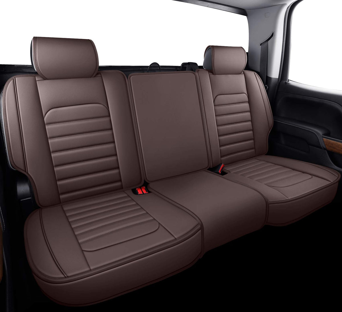 YIERTAI Rear Seat Covers Compatible with Chevy Silverado GMC Sierra for 2007-2023 2024 2025 1500/2500/3500HD Trail Boss Z71 Leat