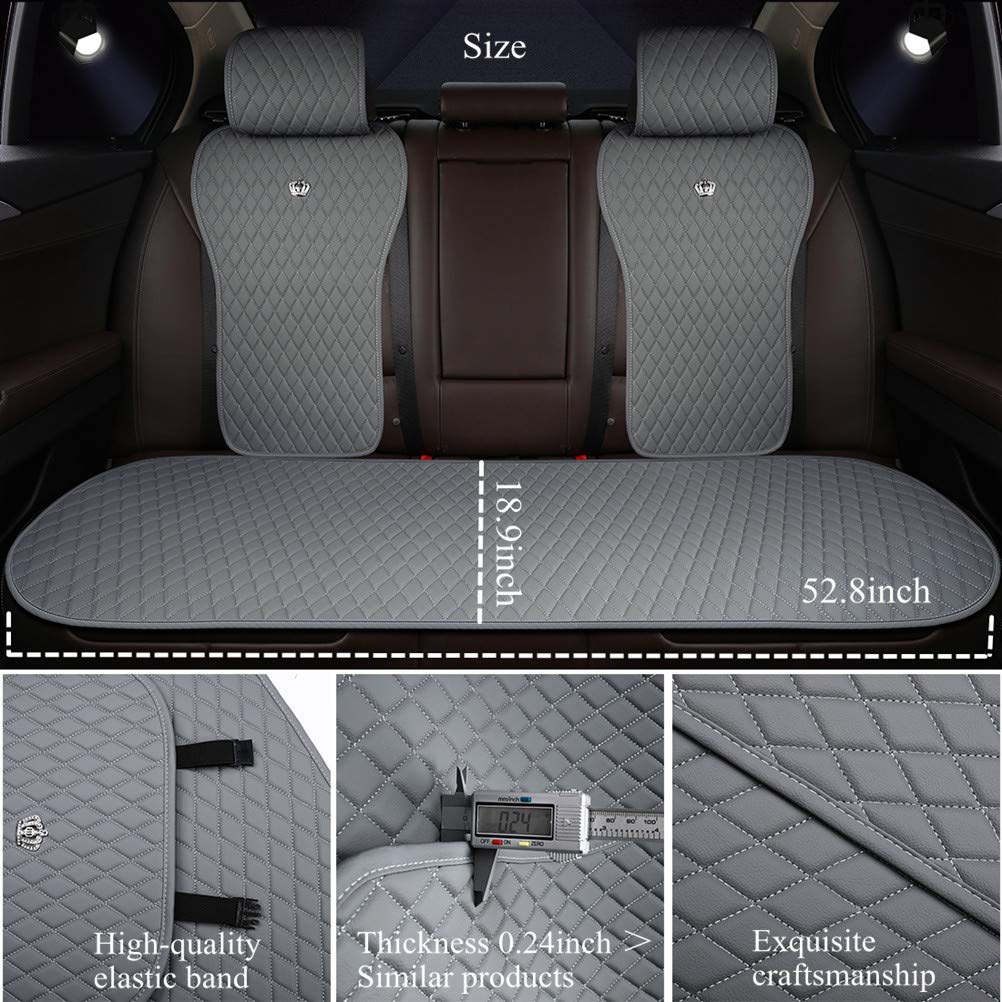 Red Rain Universal Seat Covers For Cars Leather Seat Cover With Crown Gray Car Seat Cover 2/3 Covered 11Pcs Fit Car/Auto/Suv (A-