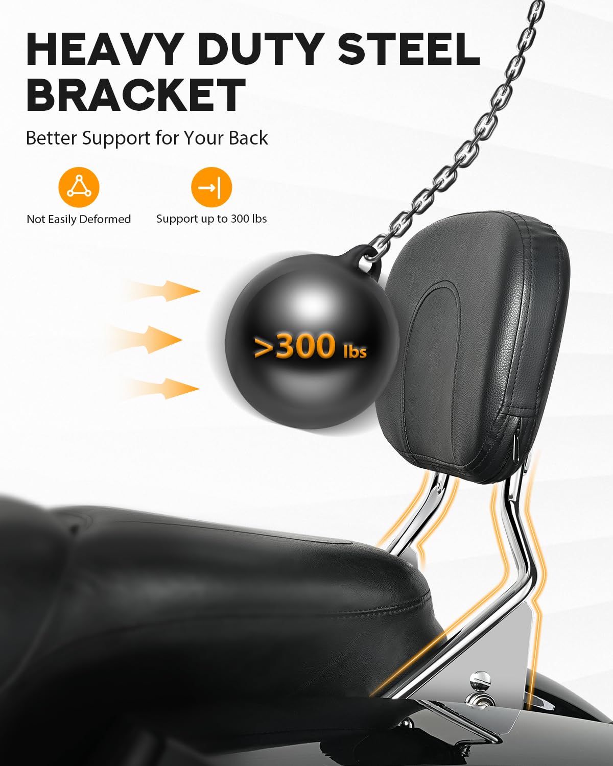 Pbymt Detachable Passenger Backrest, Quick Release 2-Up Sissy Bar Fit For Harley Davidson Touring Street Glide Road Glide Road King Electra Glide 2009-2024, Gloss Black