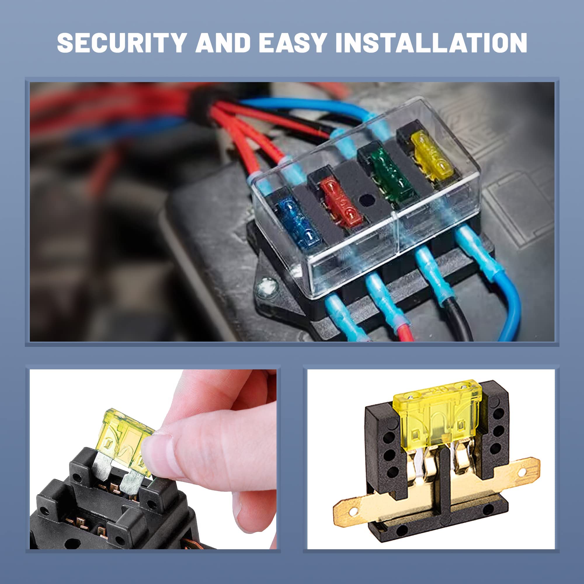 RED WOLF 12 Way Fuse Block Blade Box Holder Standard Circuit Fuses Holder Fit Car Trailer Truck SUV Boat Marine Auto RV Power Di