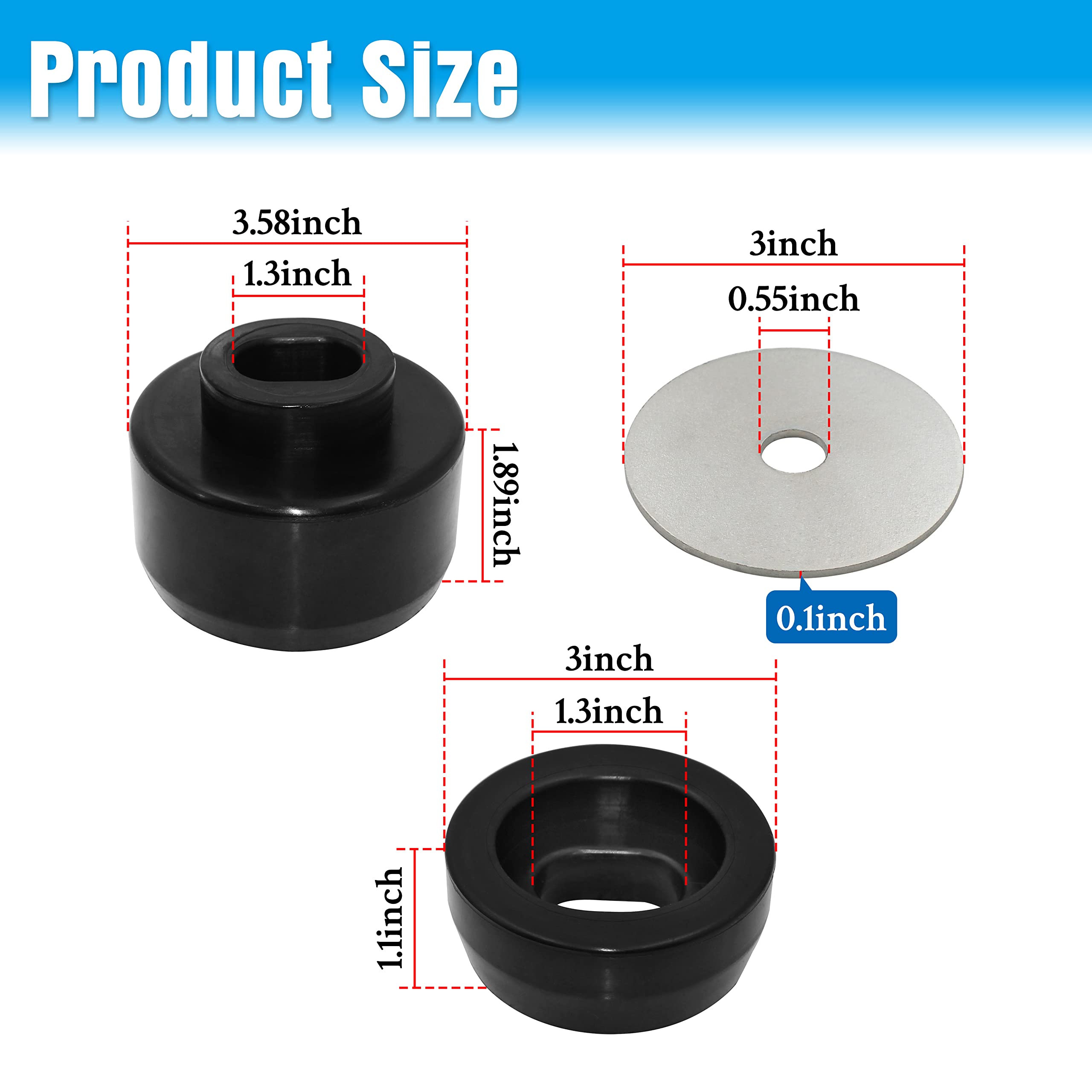 7-141 Body And Cab Mount Bushing Kit,Compatible With Chevy Silverado & Gmc Sierra 1500/2500 Hd 2Wd/4Wd 1999-2014(Black)