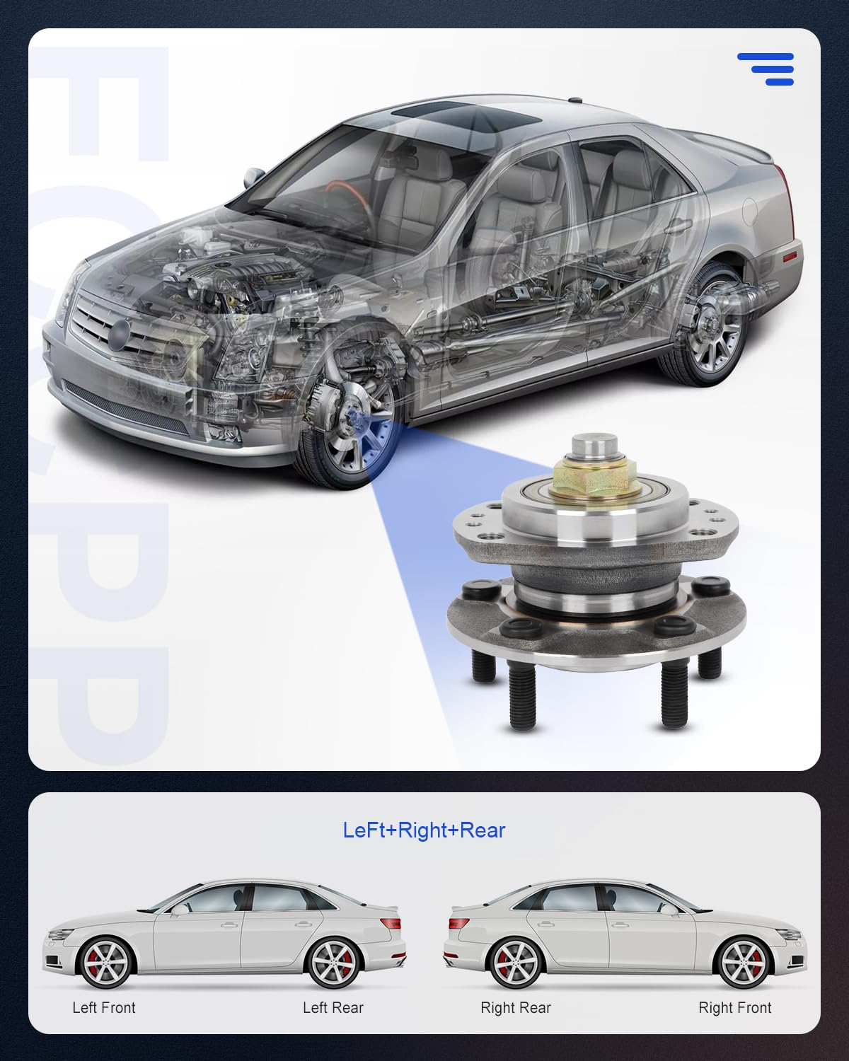 ECCPP Replacement For Wheel Bearing and Hub Assembly For Town & Country/Voyager For Dodge Caravan/Grand Caravan 2001 2002 2003 2