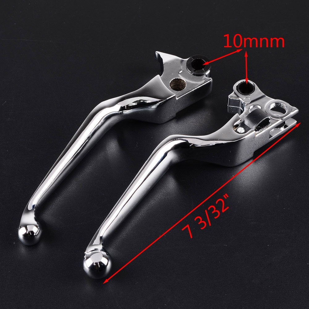 2X Chrome Brake Clutch Hand Levers Fit Harley Davidson Dyna Xl Sportster 883 1200 Softail Fat Boy Road King