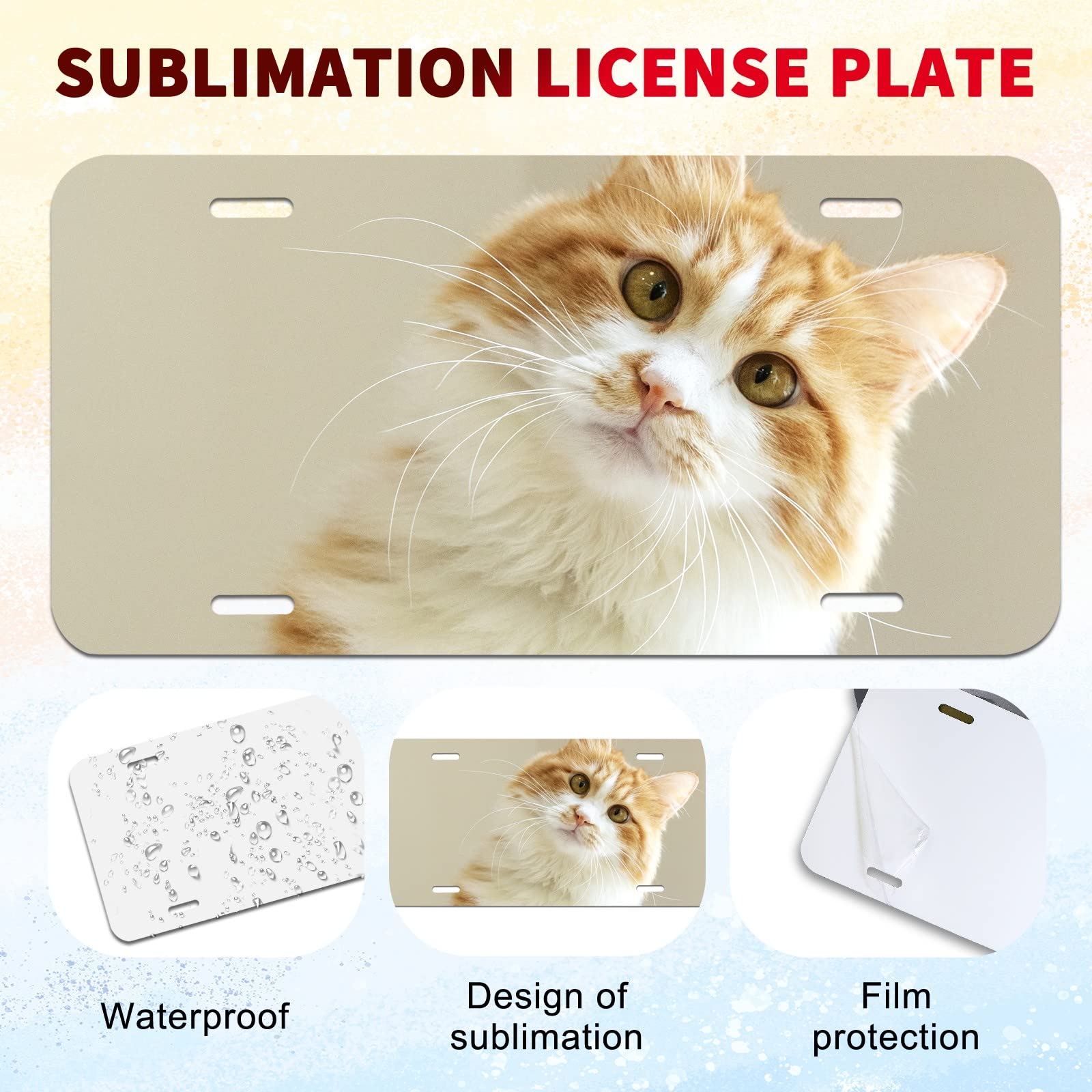 10 Pack Sublimation License Plate Blanks,Heat Thermal Transfer Sheet Diy Picture Sublimation Blank,Metal Aluminum Automotive Lic
