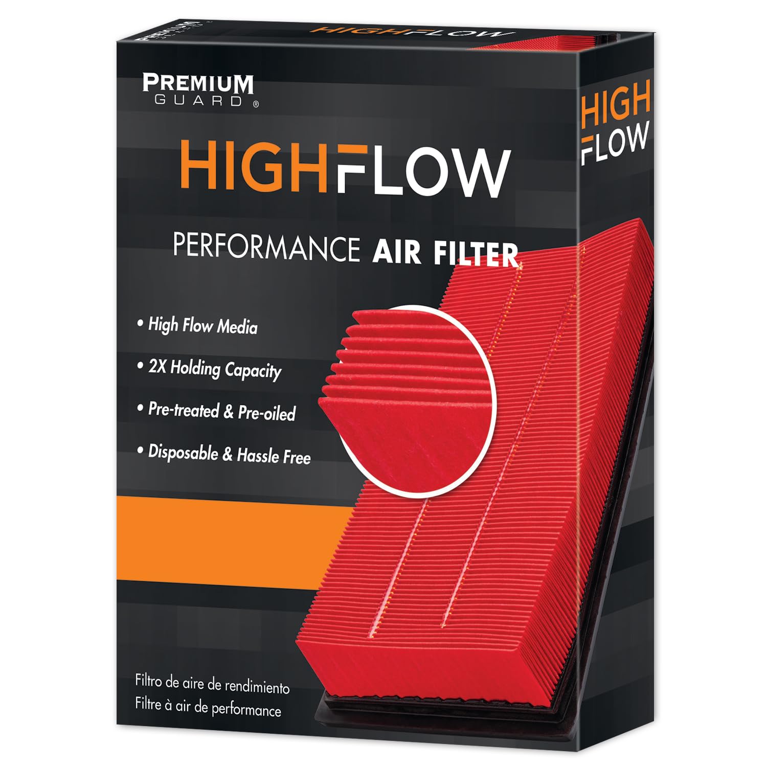 HIGHFLOW High Performance, Pre-Oiled Disposable Engine Air Filter PA99114X | Fits 2016-2019 Nissan TITAN XD