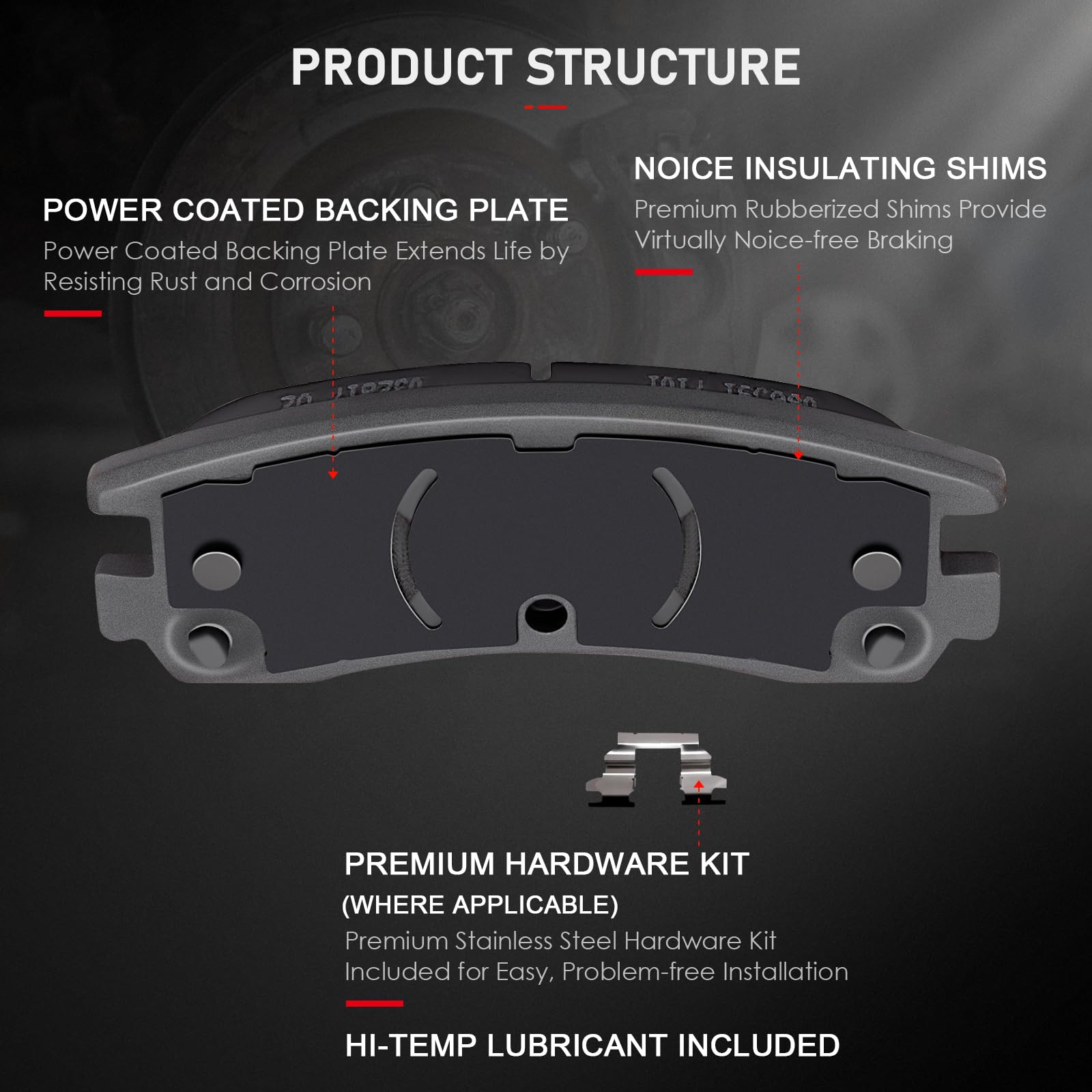 Cciyu D698 Rear Ceramic Brake Pads Kits 4Pcs Fit For Buick Allure,Century,Lacrosse,Regal,Rendezvous,For Chevy Impala,Venture,For