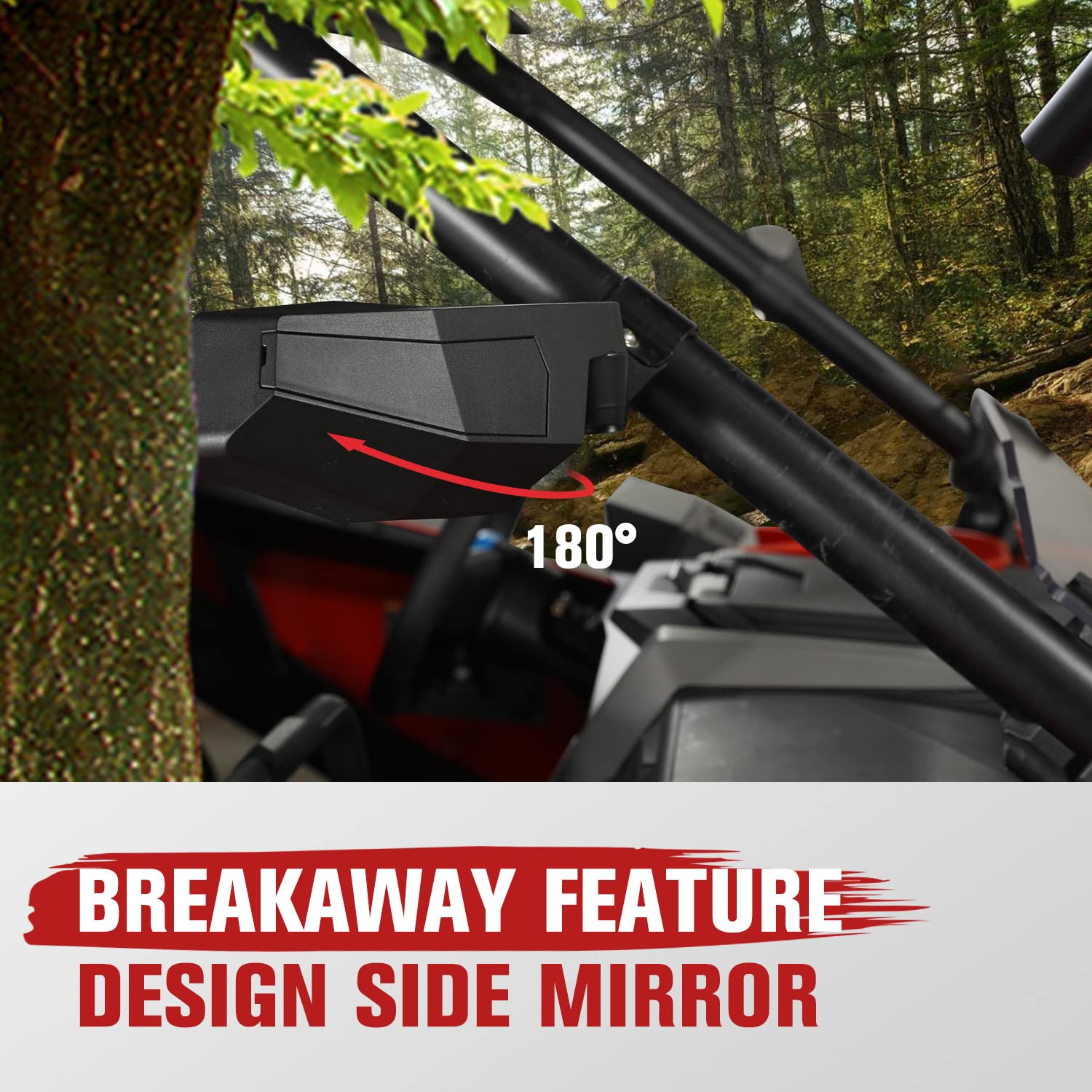 A & Utv Pro Rzr Pro Xp Rear View Mirror & Side Mirrors Kit For 2020-2024 Polaris Rzr Pro Xp/Pro Xp4 / Pro R/Turbo R, Adjustable Break Away Mirrors Accessories, Replace Oem #2883763, 2883762, 3Pcs