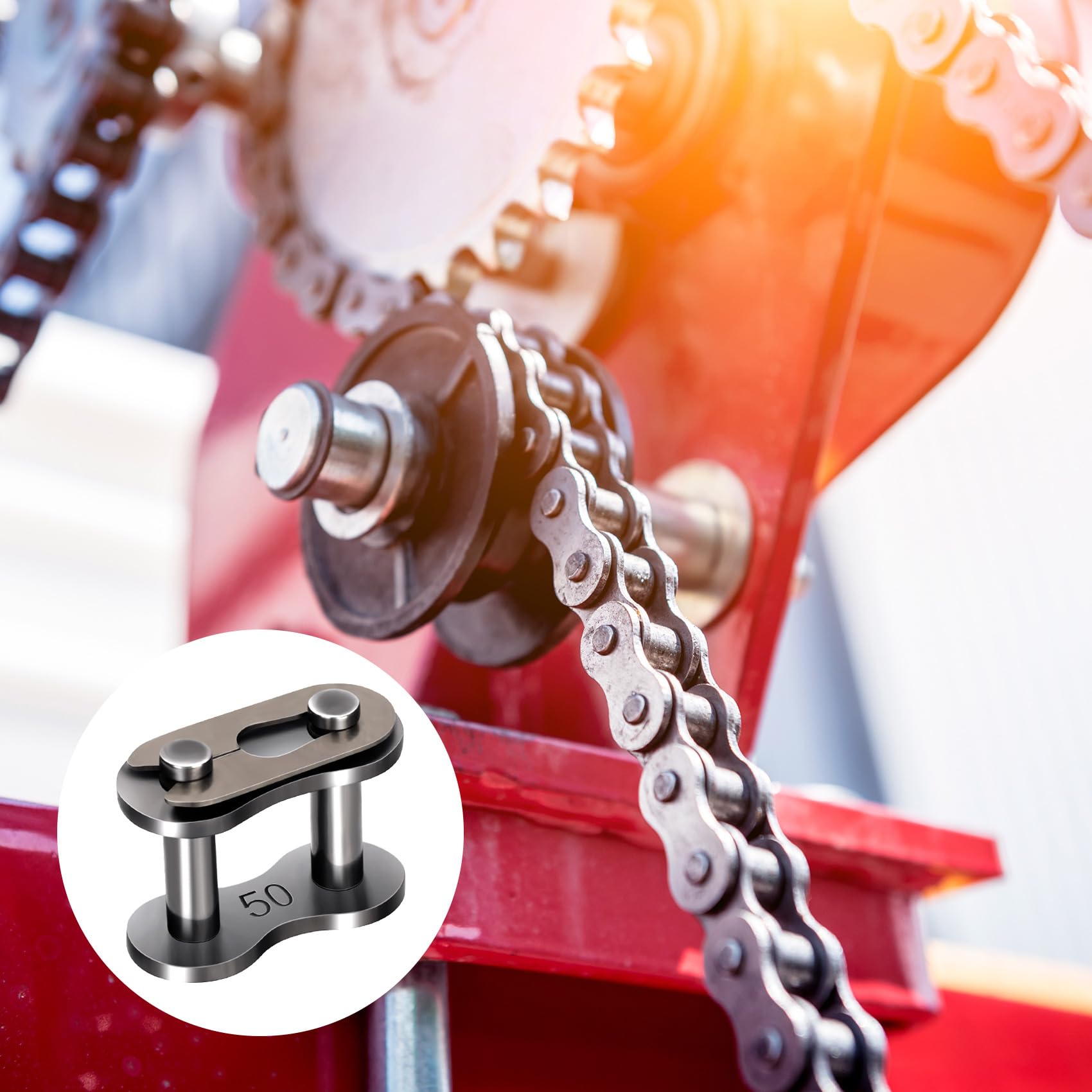 Pagow 10Pcs #50 Roller Chain Connecting Links, Master Connector Link Heavy Duty For Bycicles, Mini Bikes, Motorcycles, Go-Karts,