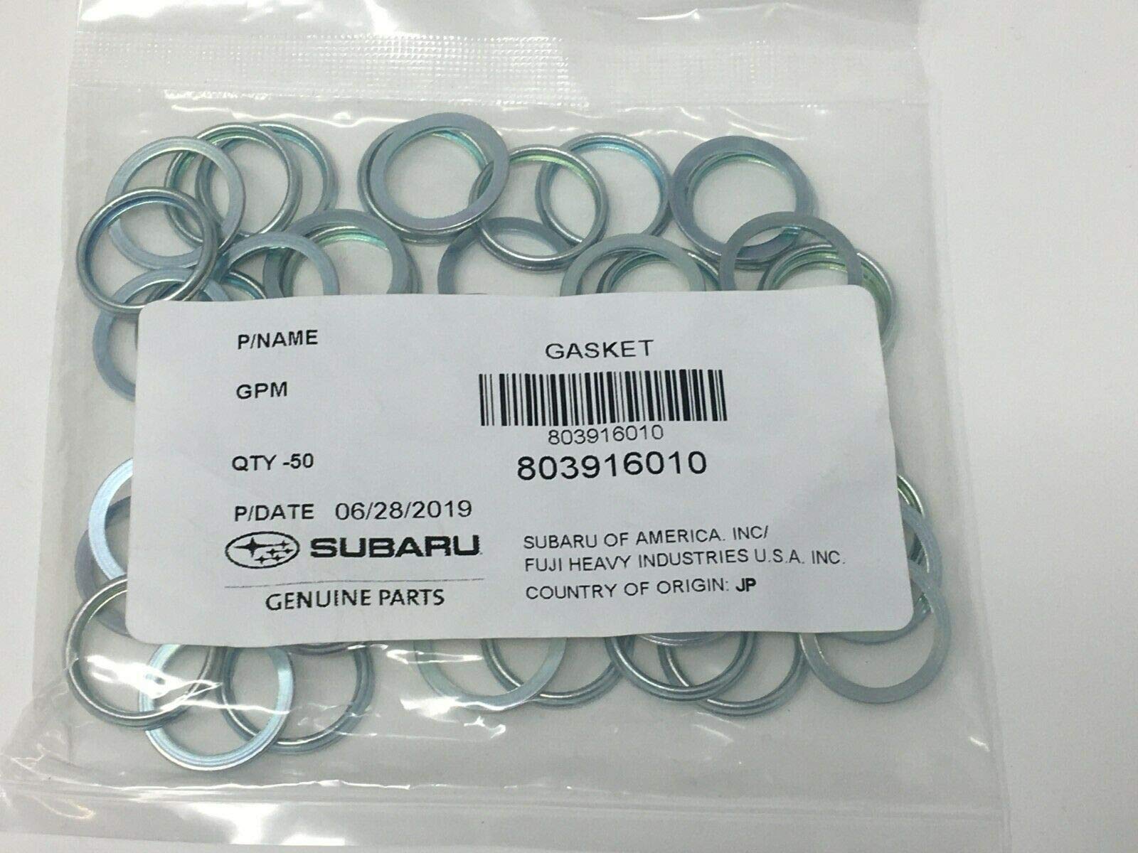 Subaru 2011 To 2021 Oil Pan Crush Washers 16Mm 803916010 Genuine Plug Lot Of 12