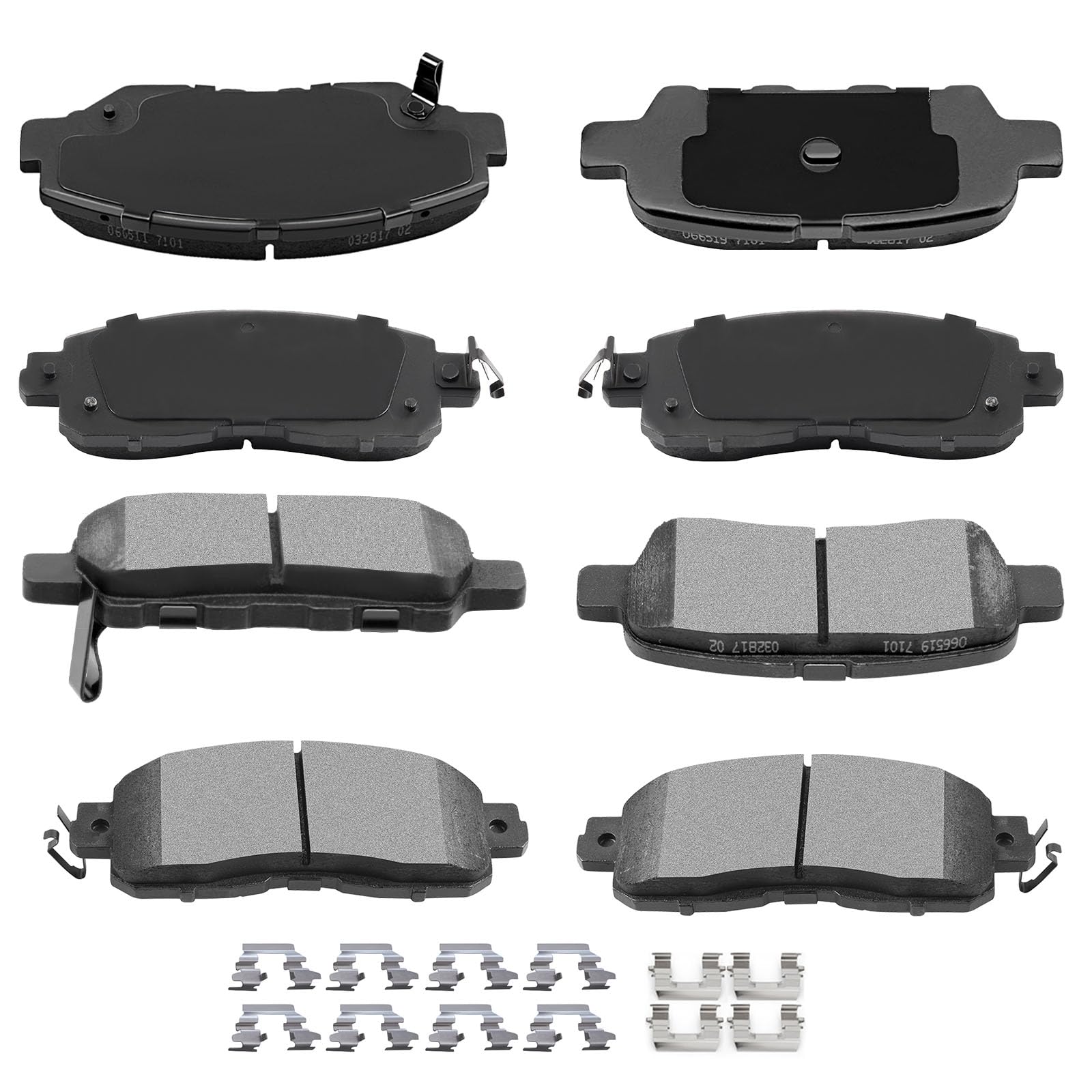 Automuto 8Pcs Front & Rear Disc Brake Pads Set D1650 D905 For Nissan Altima 2013-2023