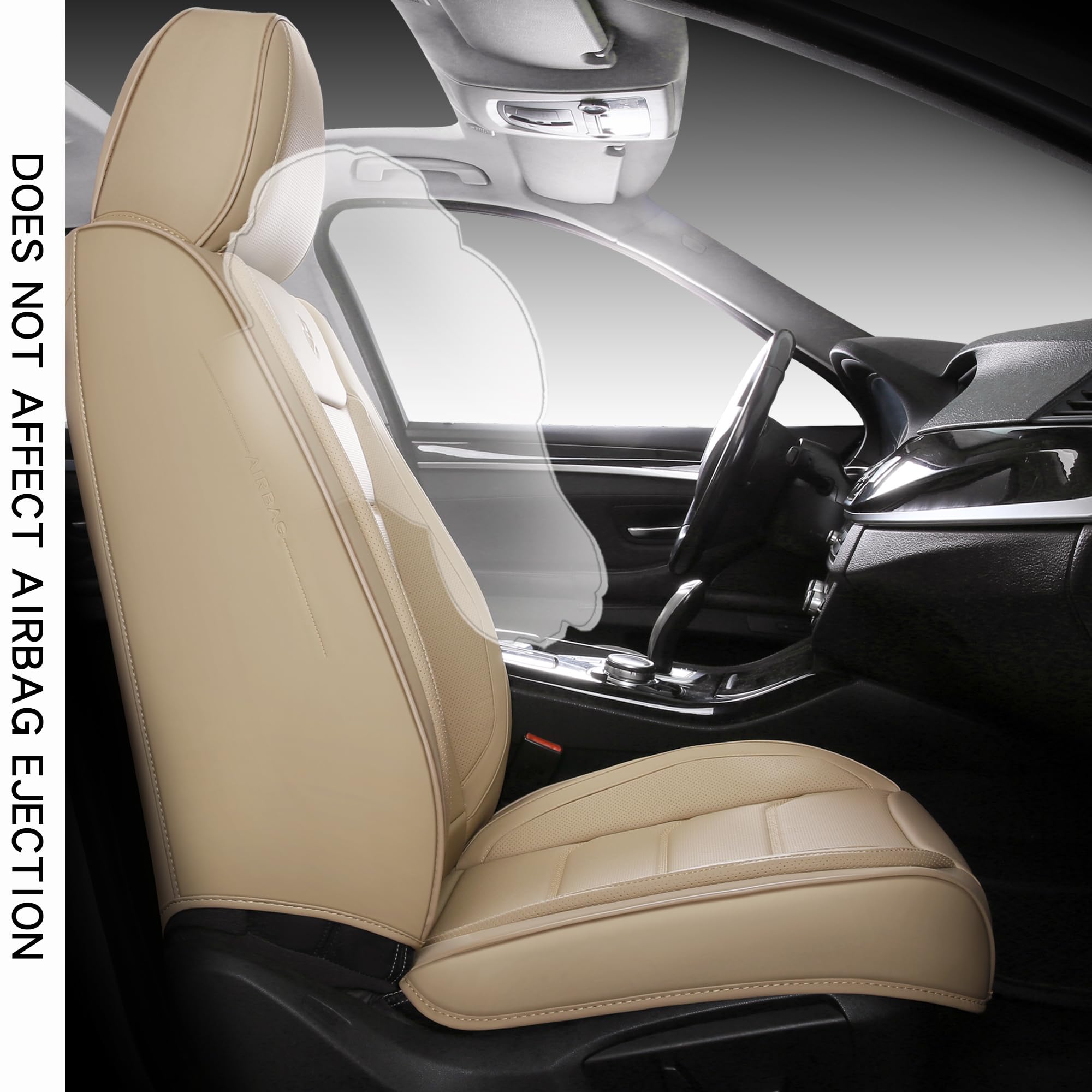 Isen-Coverauto Full Coverage Faux Leather Car Seat Covers,Automotive Seat Covers For Cars,Suvs Pick-Up Truck, Car Seat Cushion,