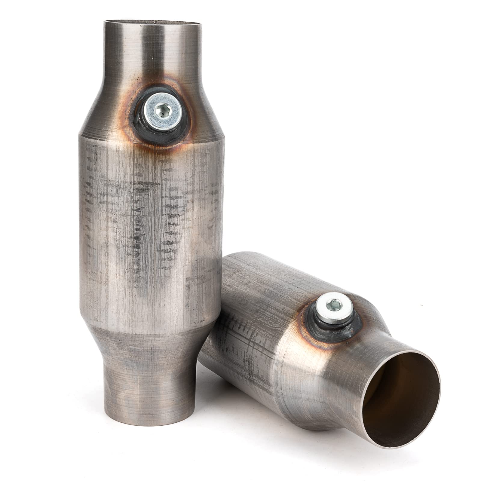 Fomiuzy 2.5 Inch Inlet/Outlet Universal High Flow Front Catalytic Converter Direct-Fit With O2 Port(Epa Compliant)