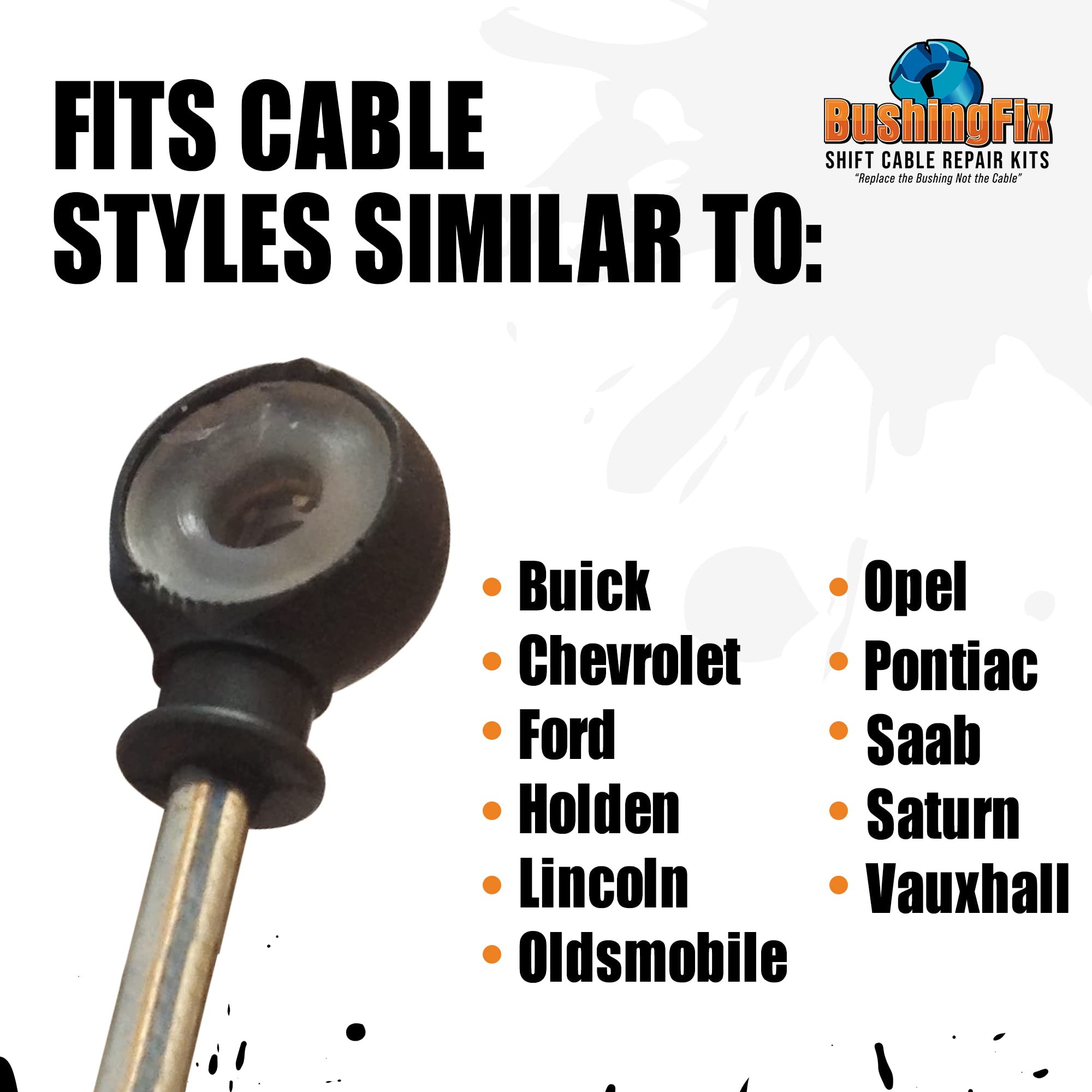 BushingFix UP1Kit Transmission Shift Cable Bushing Repair Kit, Shifter Cable Kit Fits Ford, Chevy, Buick, and More, Automatic Tr