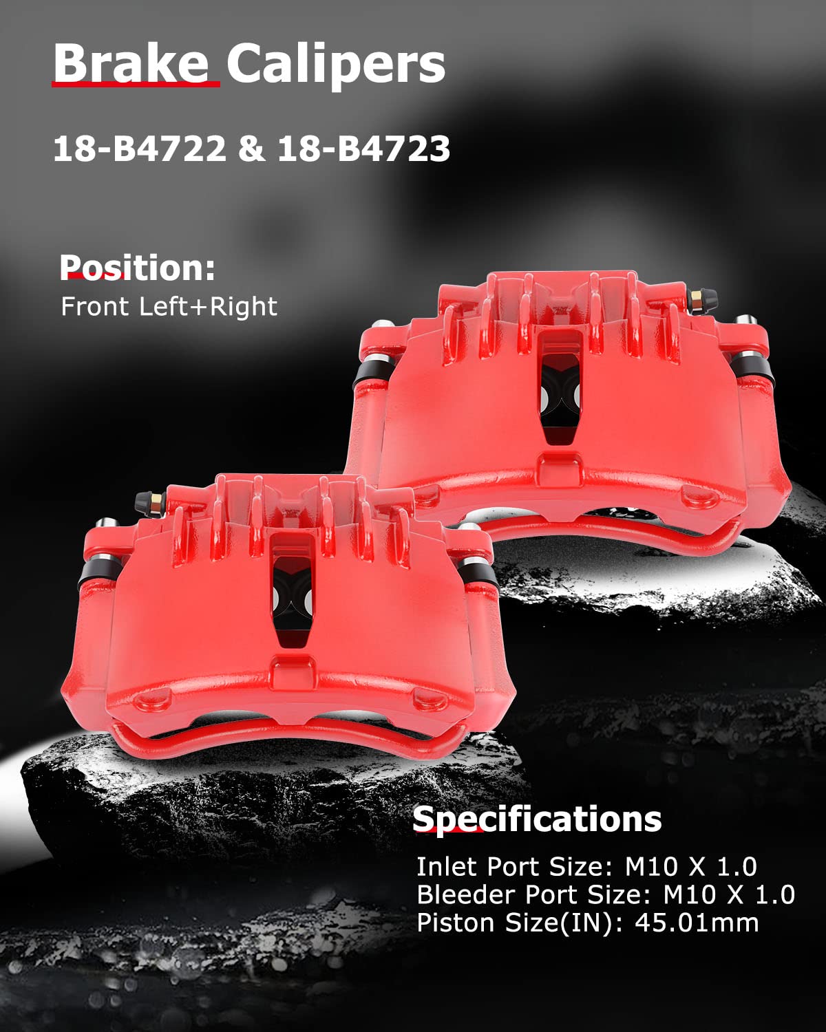 cciyu 18-B4723 18-B4722 Front Left & Right Brake Calipers With Bracket For Ford For Mustang 1999-2002