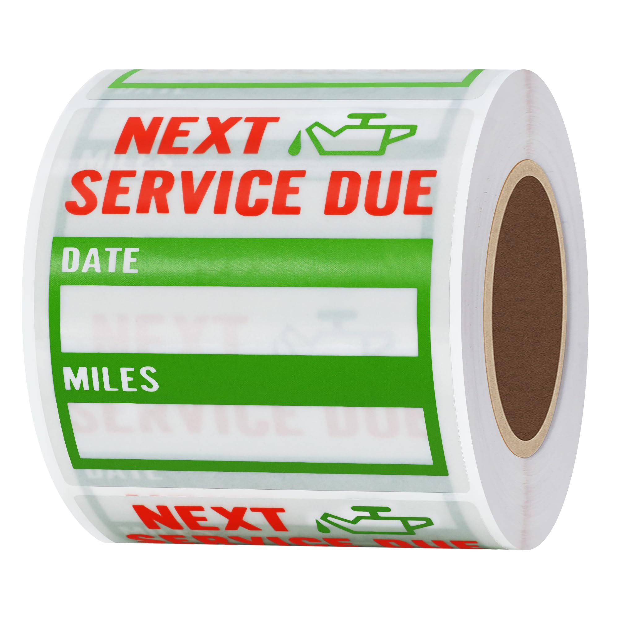 Hybsk 200Pcs Clear Oil Change/Service Reminder Stickers 2 ''X2 '' Premium Quality Oil Change Stickers (Green)