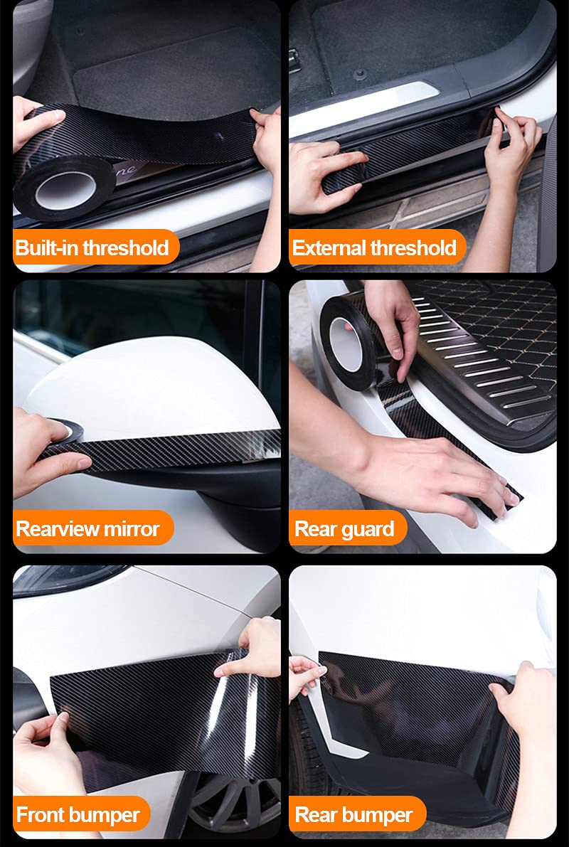 Lzlrun Free Tool Kit 5D High Gloss Carbon Fiber Vinyl Tap For Black Out Chrome Delete Window Trim Door Trim (3Inches X 30Feet)