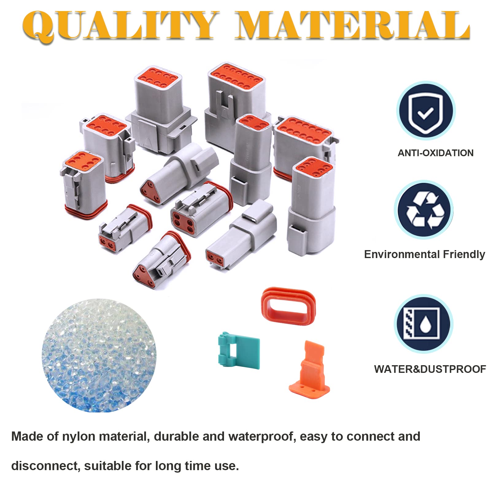 Deutsch Dt Grey 12 Pin Connectors 5 Sets, Waterproof Electrical Wire Connector With Stamped Contacts And Seal Plug For Truck, Off-Road Vehicles, Construction, Agriculture, Marine, Motorcycle Wiring