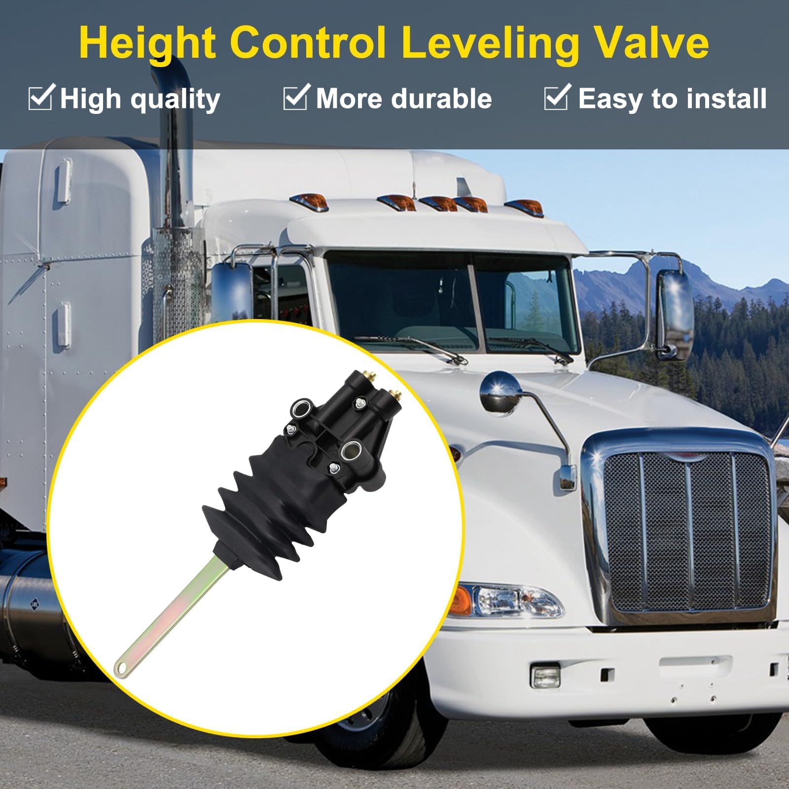 Secosautoparts Height Control Leveling Valve Cab Leveling Valve Compatible With International Freightliner Peterbilt Trucks Repl