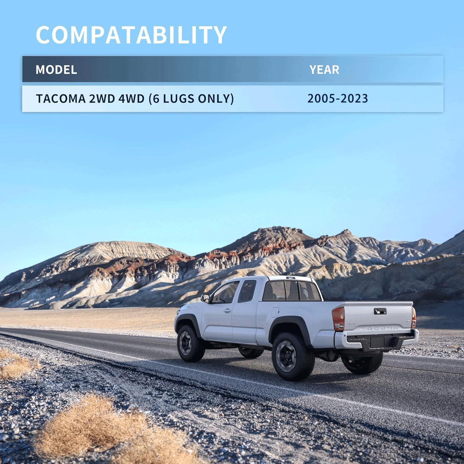 3''F + 2''R Leveling Lift Kit For 2005-2023 Tacoma, 3'' Front Strut Spacers And 2'' Rear Black Leveling Lift Block Kit Extended