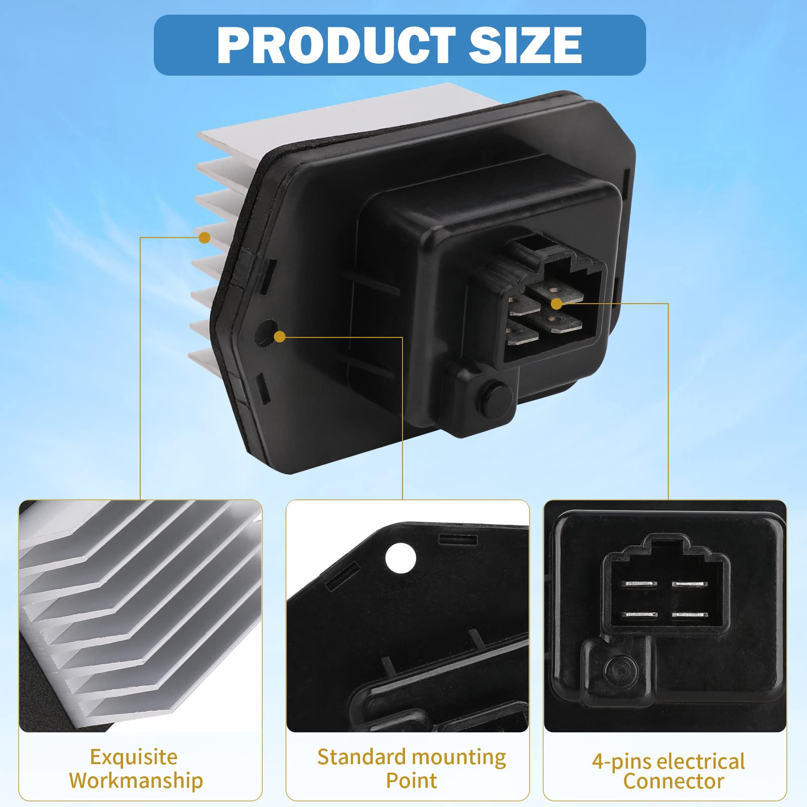 Hvac Blower Motor Resistor Ac Blower Control Module - Compatible With Honda Accord, Civic, Cr-V, Element, Odyssey, Pilot, Acura Rdx, Tsx - Replaces# 79330-S5A-942, 79330-Sna-A01, 79330-Sda-A01