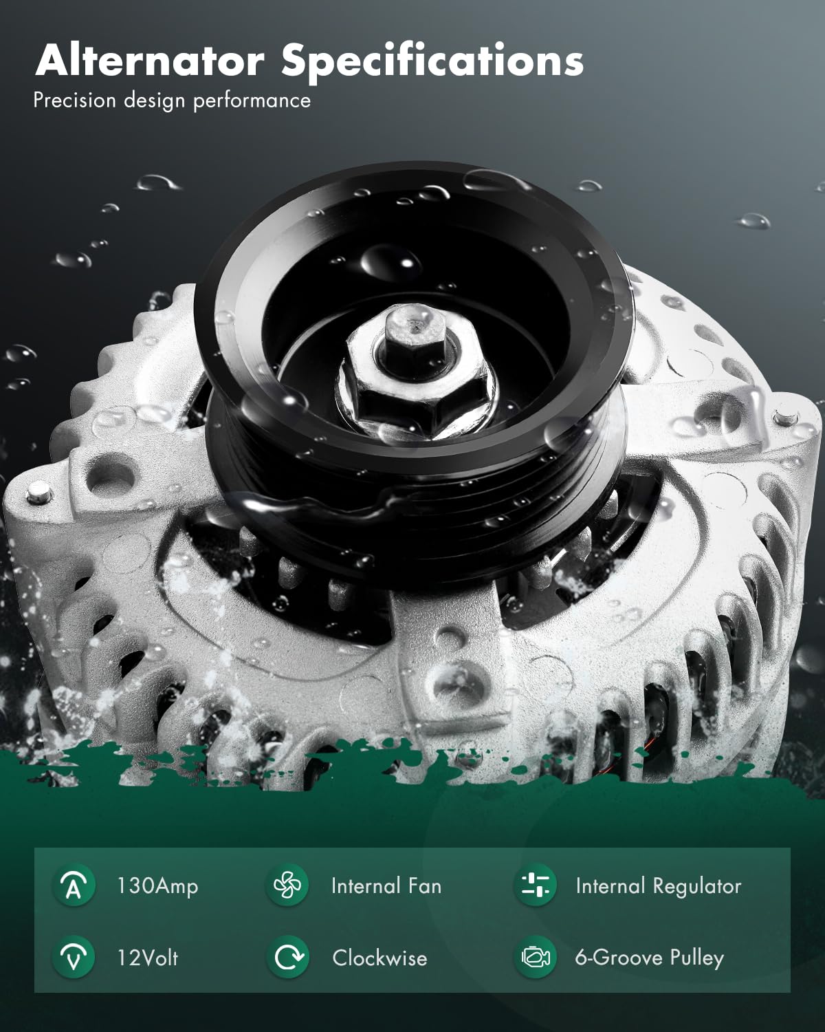 SCITOO Alternators 130A CW 11392 fit Honda Accord 3.5L 2008 2009 2010 2011 2012 S6 12V 130Amp CW 6-Groove Pulley AND0483 VND0483