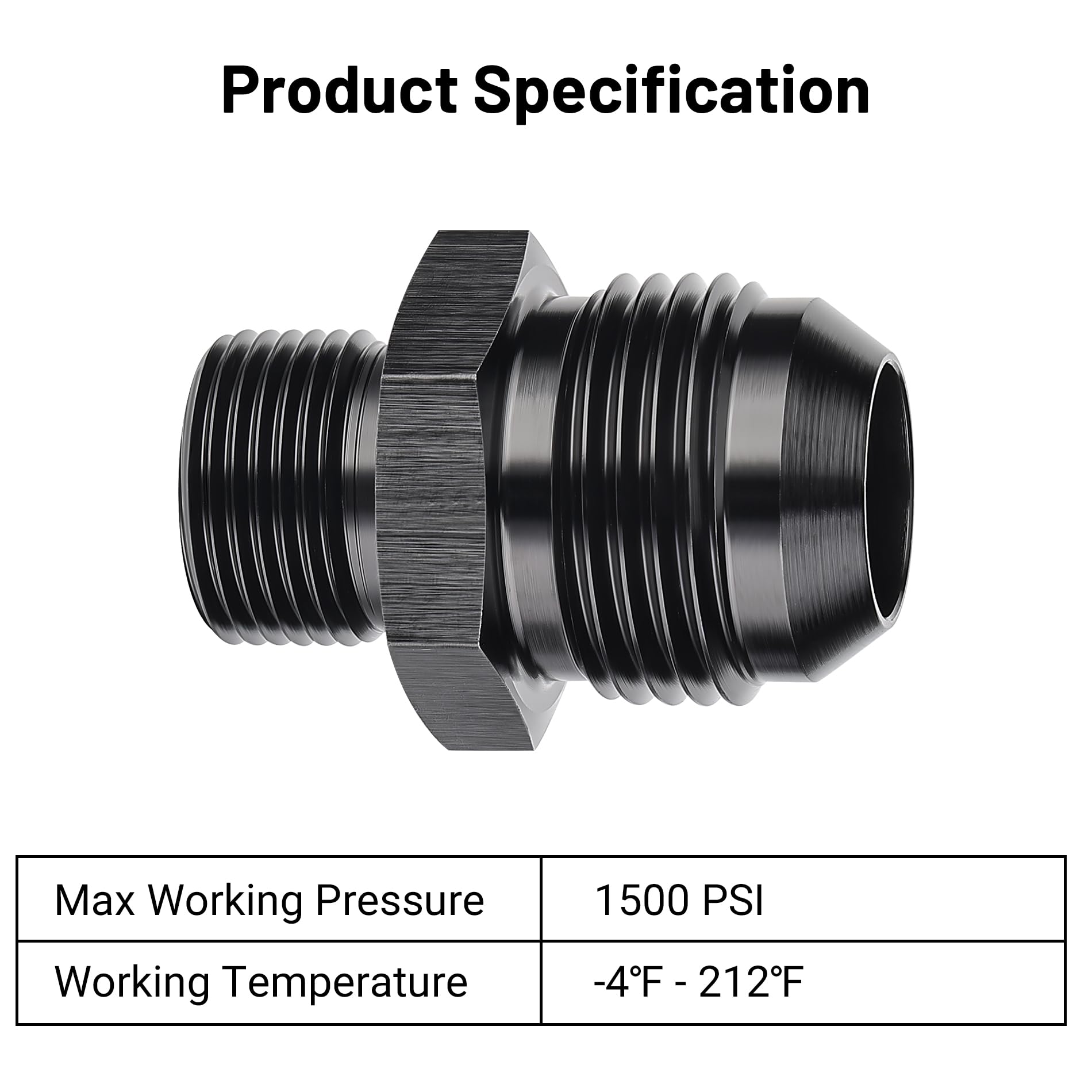 Evil Energy 12An Male Flare To M20 X 1.5Mm Male Metric Fitting Adapter Aluminium Alloy 2Pcs