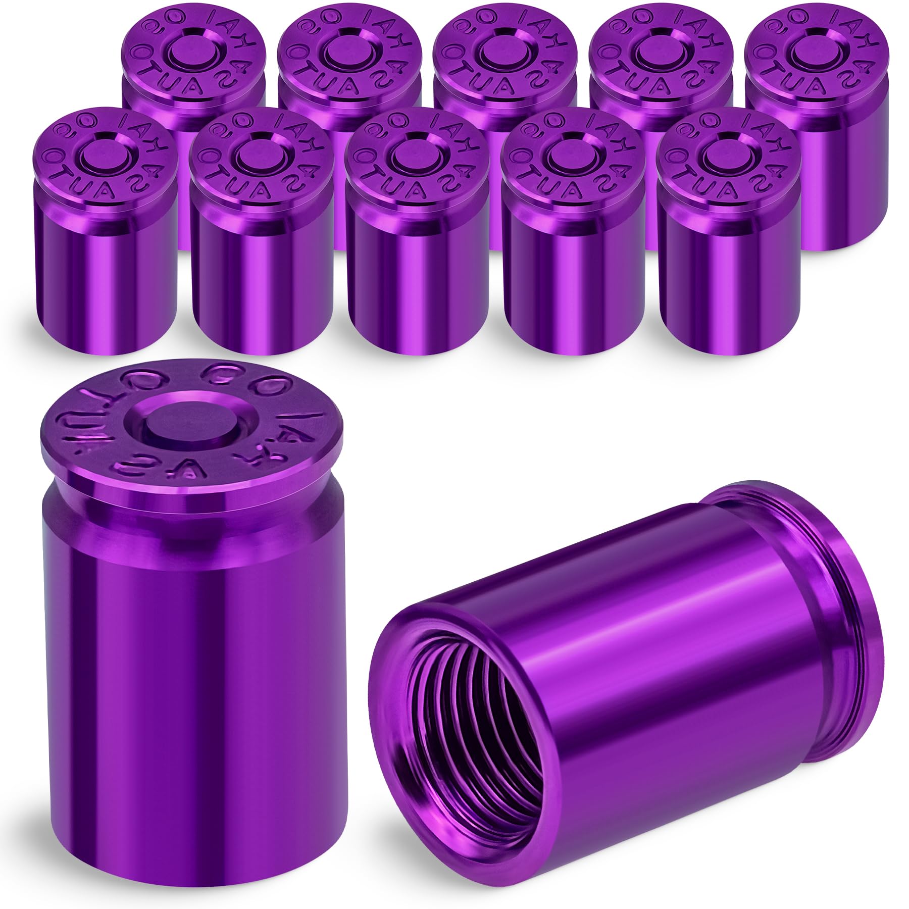 Meajoo 12Pcs Bullet Shell Tire Valve Stem Caps, Aluminum Alloy Car Air Stem Cap, Universal Dustproof Tire Valve Stem Covers For