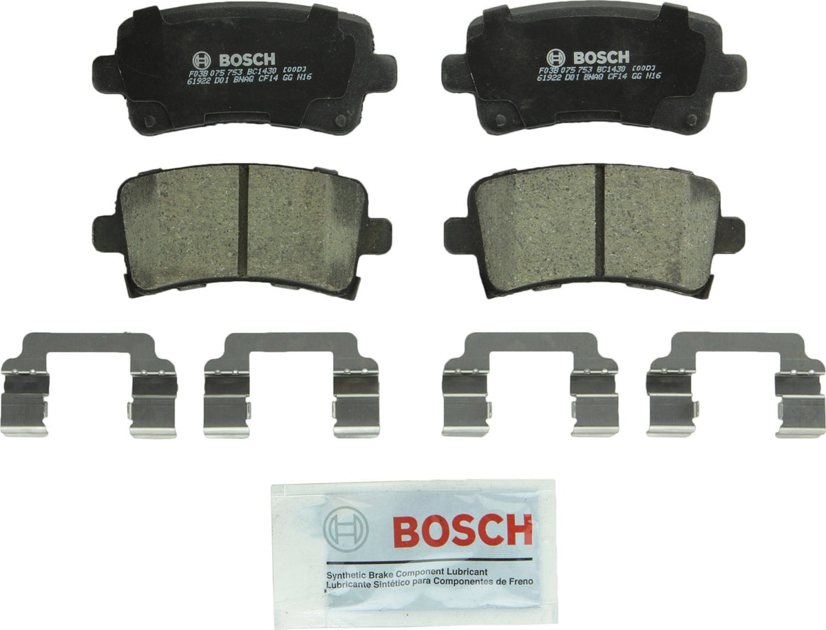 BOSCH BC1430 QuietCast Premium Ceramic Disc Brake Pad Set - Compatible with Select Buick Allure, LaCrosse, Regal; Cadillac XTS; 