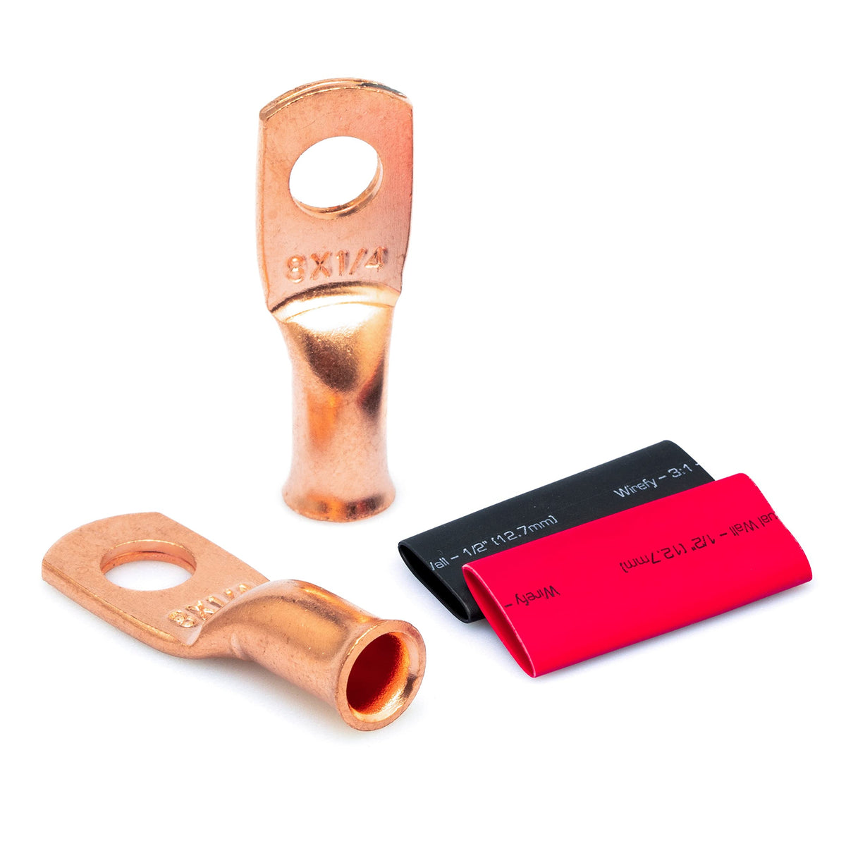 Wirefy 8 Gauge 14 Wire Lugs - Copper Cable Lugs - Battery Terminal Connectors - Ring Terminals - Crimp Battery Cable Ends - 22 P