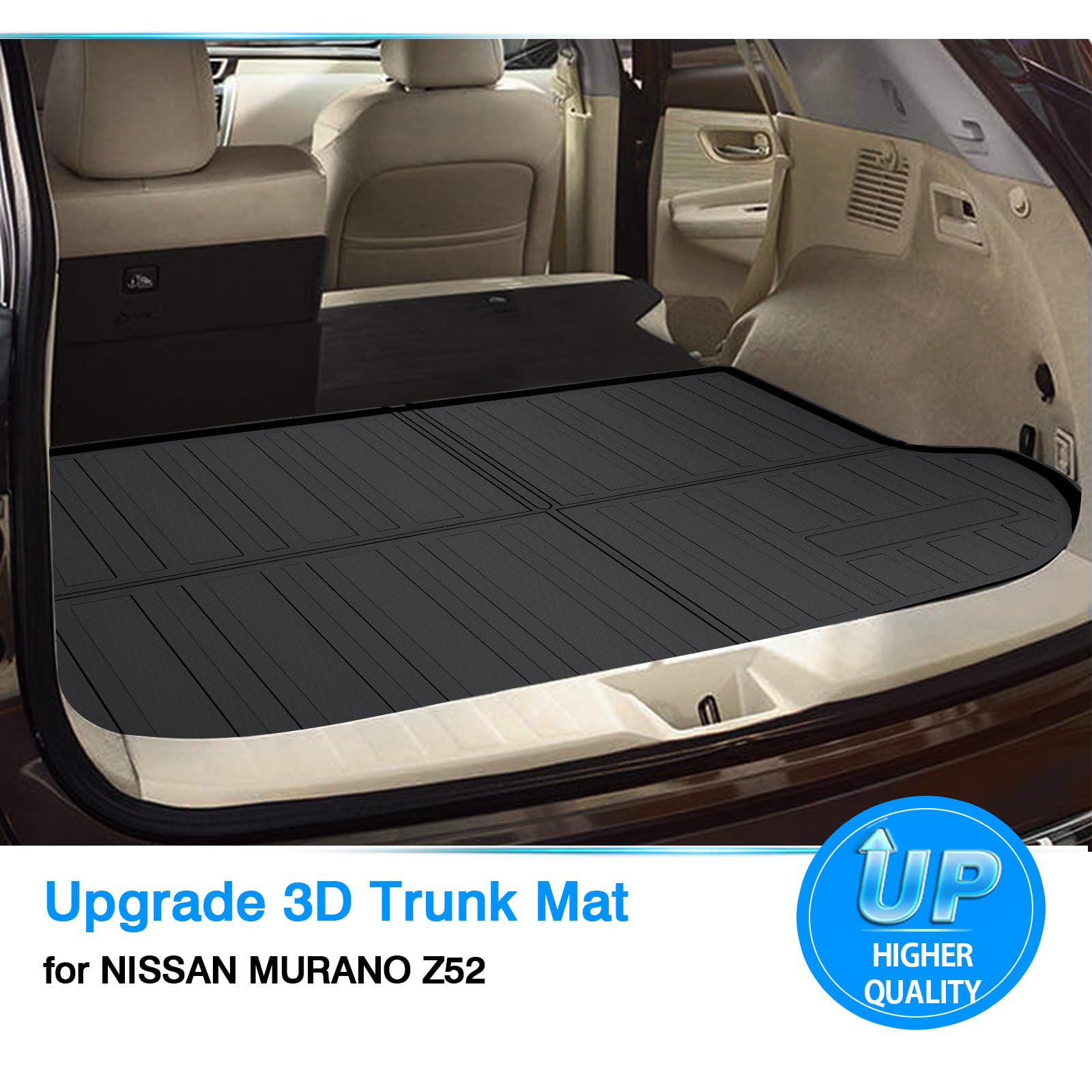 Powerty Trunk Mat For Nissan Murano 2015-2023 2024 Accessories Cargo Mats Tpo All Weather Cargo Liner Heavy-Duty Trunk Liners