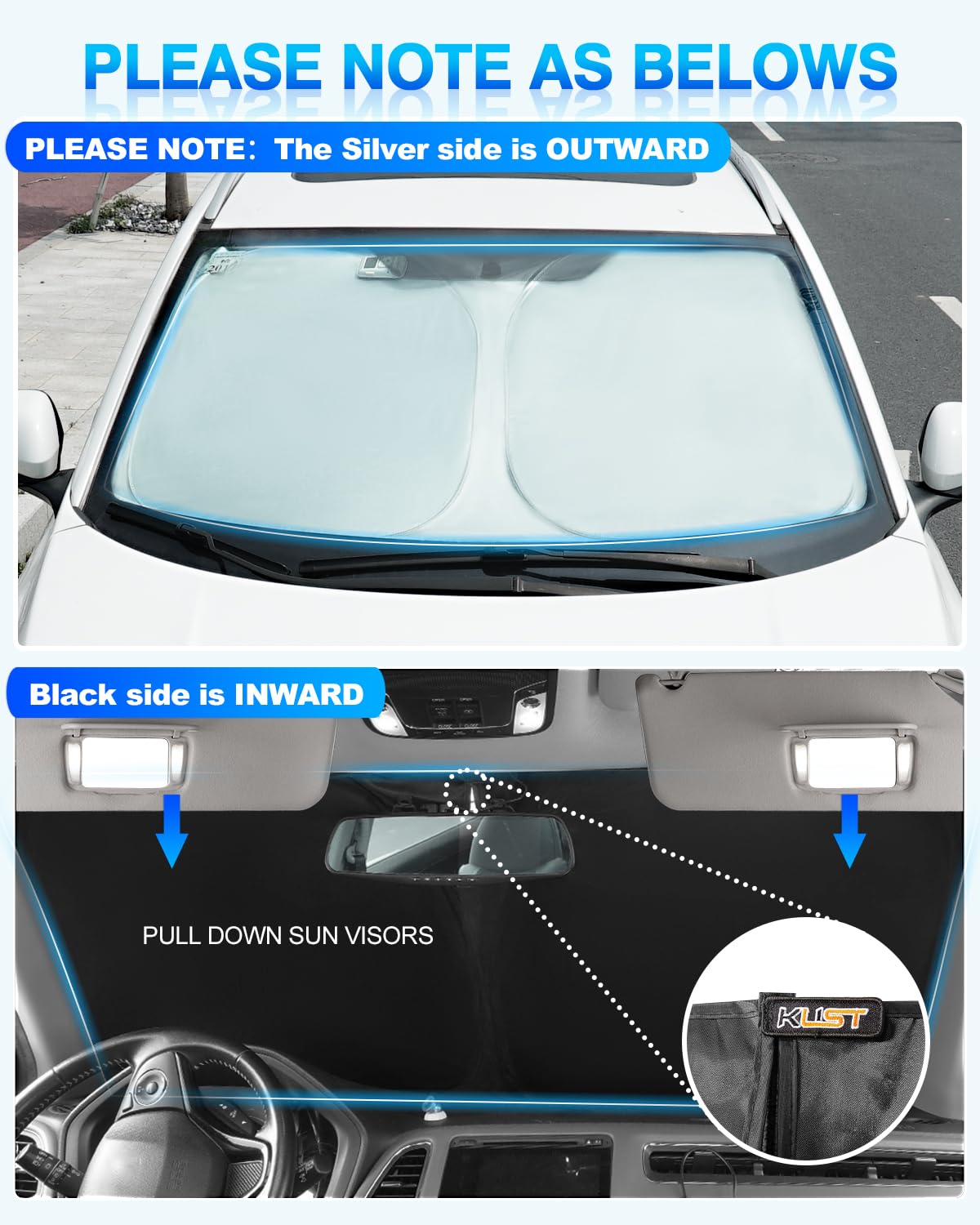Kust Windshield Sun Shade For Toyota Prius 2023 2024 2025 Window Sunshade Sun Visor Protector Foldable Blocks Uv Rays Keep Your