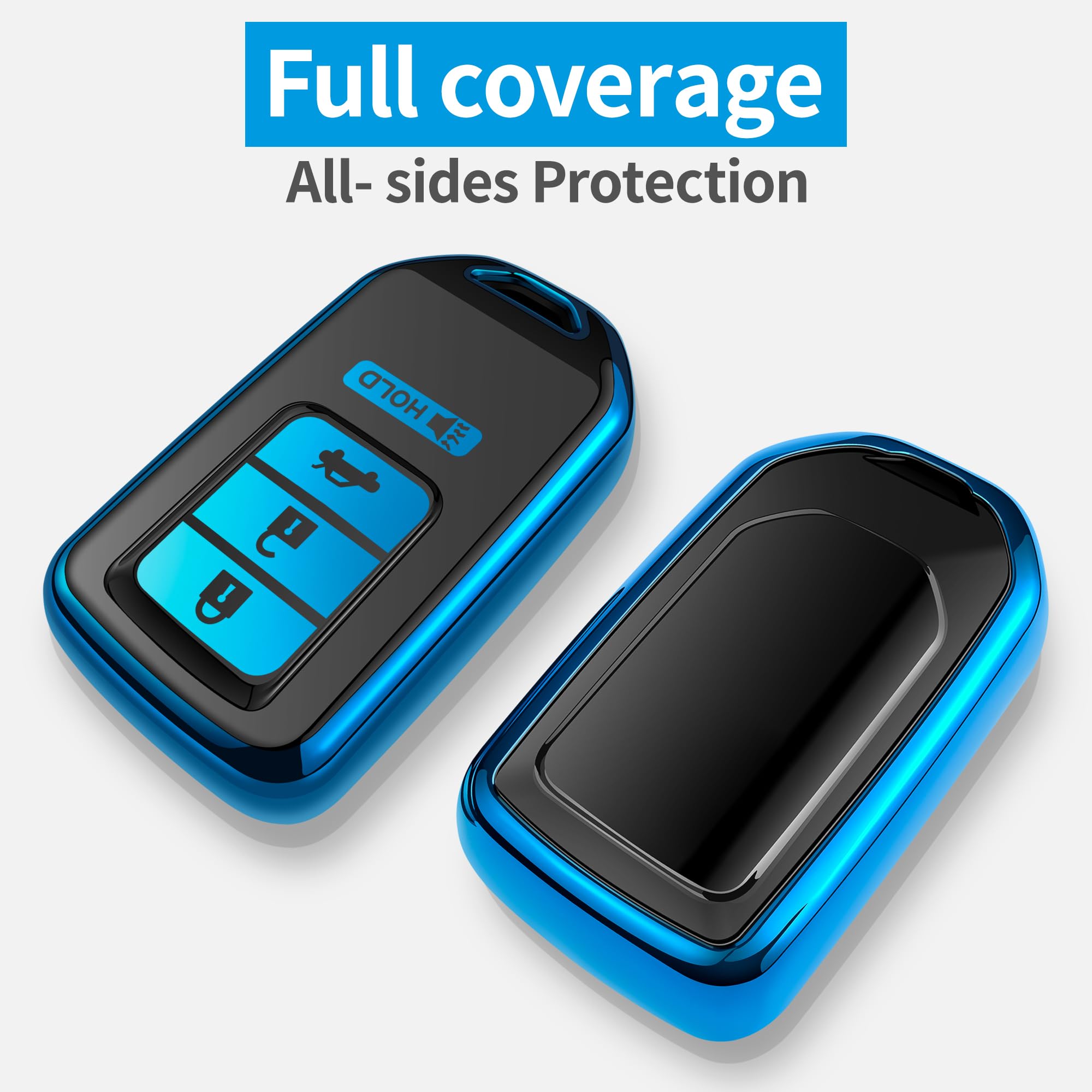 Tukellen for Honda Key Fob Cover, Premium Soft TPU Full Protection Key Fob Case for Accord Civic CRV Pilot Ridgeline Odyssey Pas