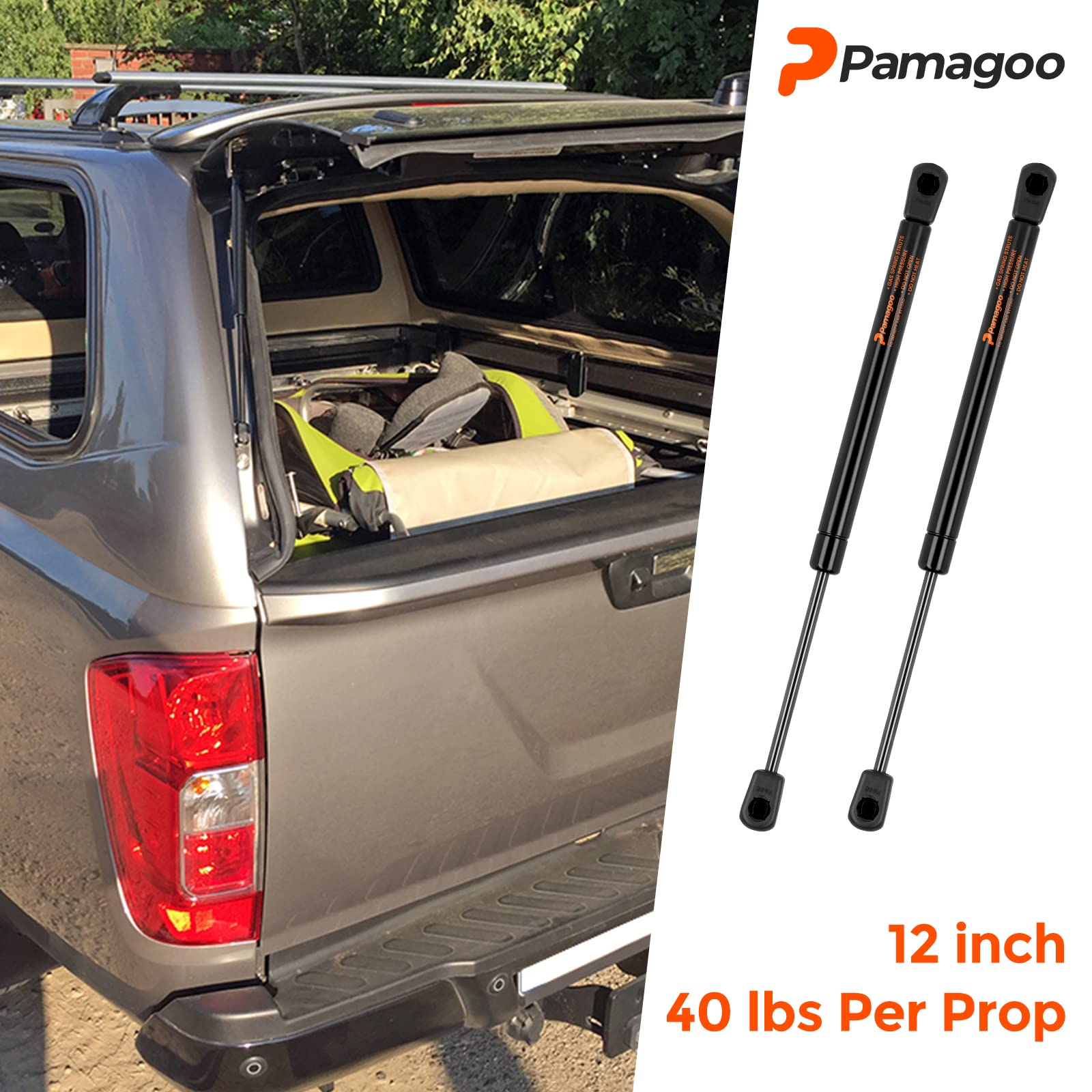 Pamagoo C16-11028 12 Inch 40 Lbs Gas Struts, Weatherguard Tool Box Parts Gas Shocks,12'' Spring For Truck Toolbox Pickup Leer Ca