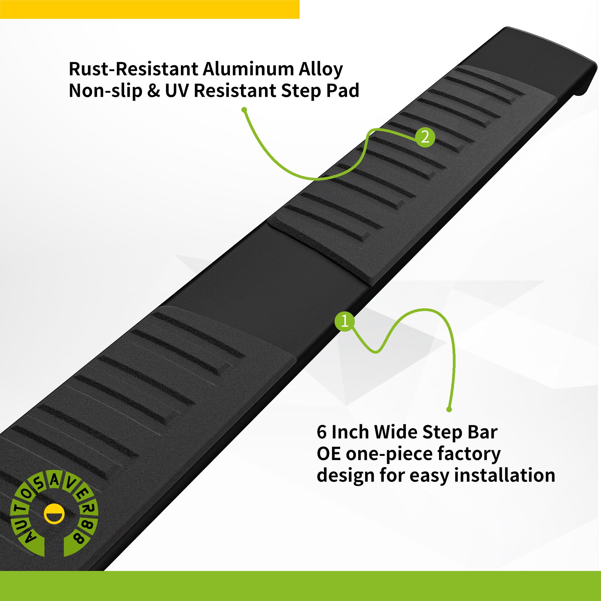 Autosaver88 Running Boards Compatible With 2015-2025 Ford F-150 Supercab, 2017-2024 Ford F250 F350 F450 F550 Supercab 6 Inches A