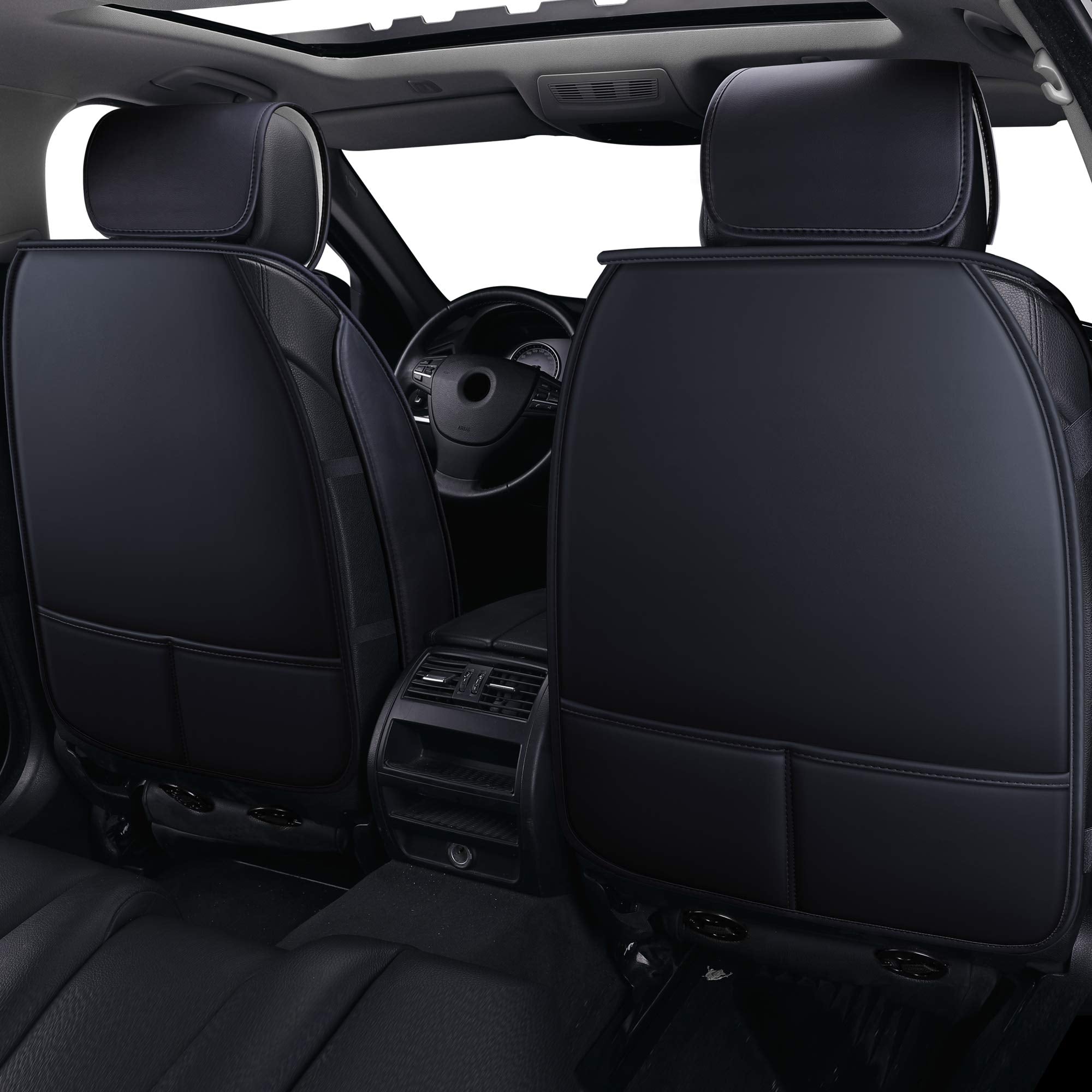 Luckyman Club Car Seat Covers With Waterproof Faux Leather Fit For Most Sedan Suv Such As Elentra Sonata Tucson Chevy Equinox Vw