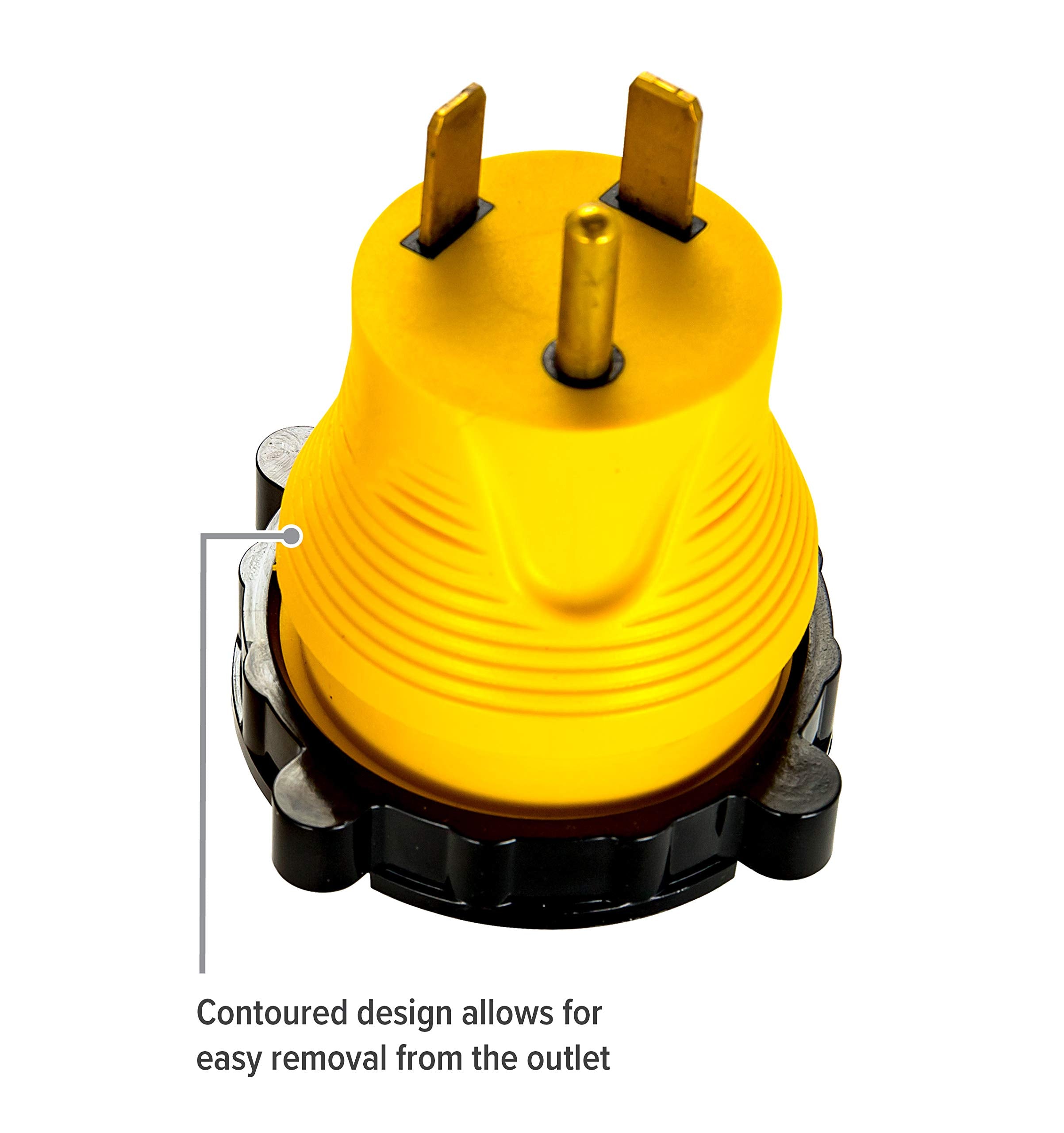 Camco Power Grip Camper/RV 30A-50A Locking Adapter | Compatible with 50-Amp Locking Plugs | Weatherproof Connection | 125 Volt /