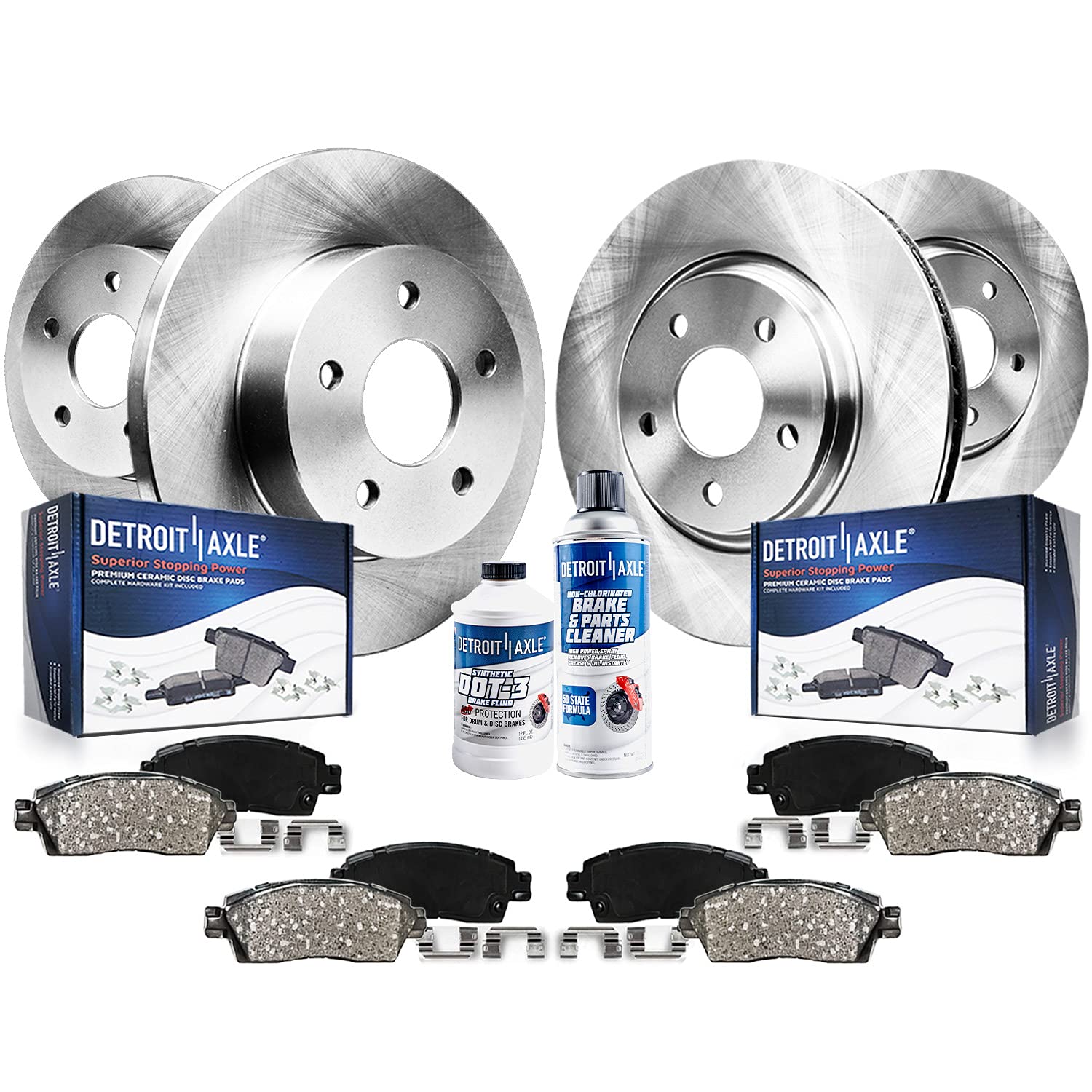 Detroit Axle - Brake Kit For 2007-2011 Toyota Camry, 2008-2012 Avalon, 2007-2012 Lexus Es350 Replacement Disc Brake Rotors Ceram
