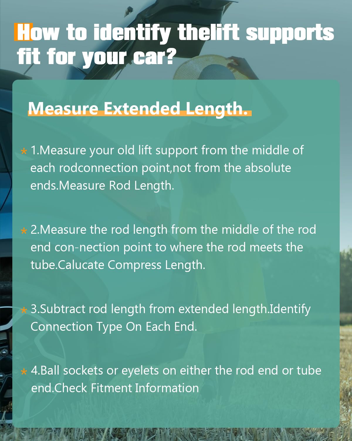 Scitoo Liftgate Lift Supports Replacement Struts Gas Springs Shocks Fit For Nissan Murano 3.5L 2005-2007