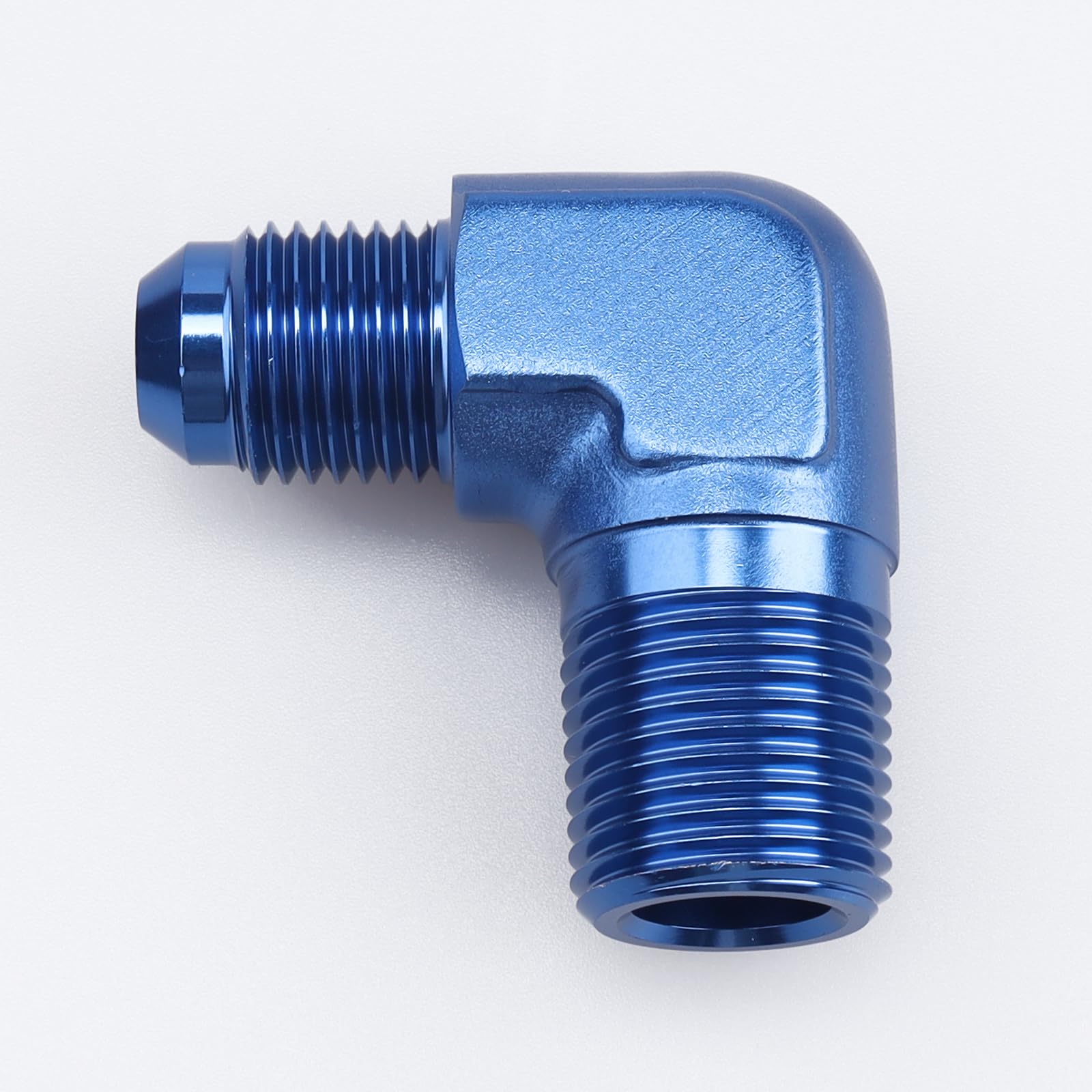 Ac Performance 90 Degree Elbow -6 An Male To 3/8'' Npt Male Fitting Adapter Connector Aluminum Blue