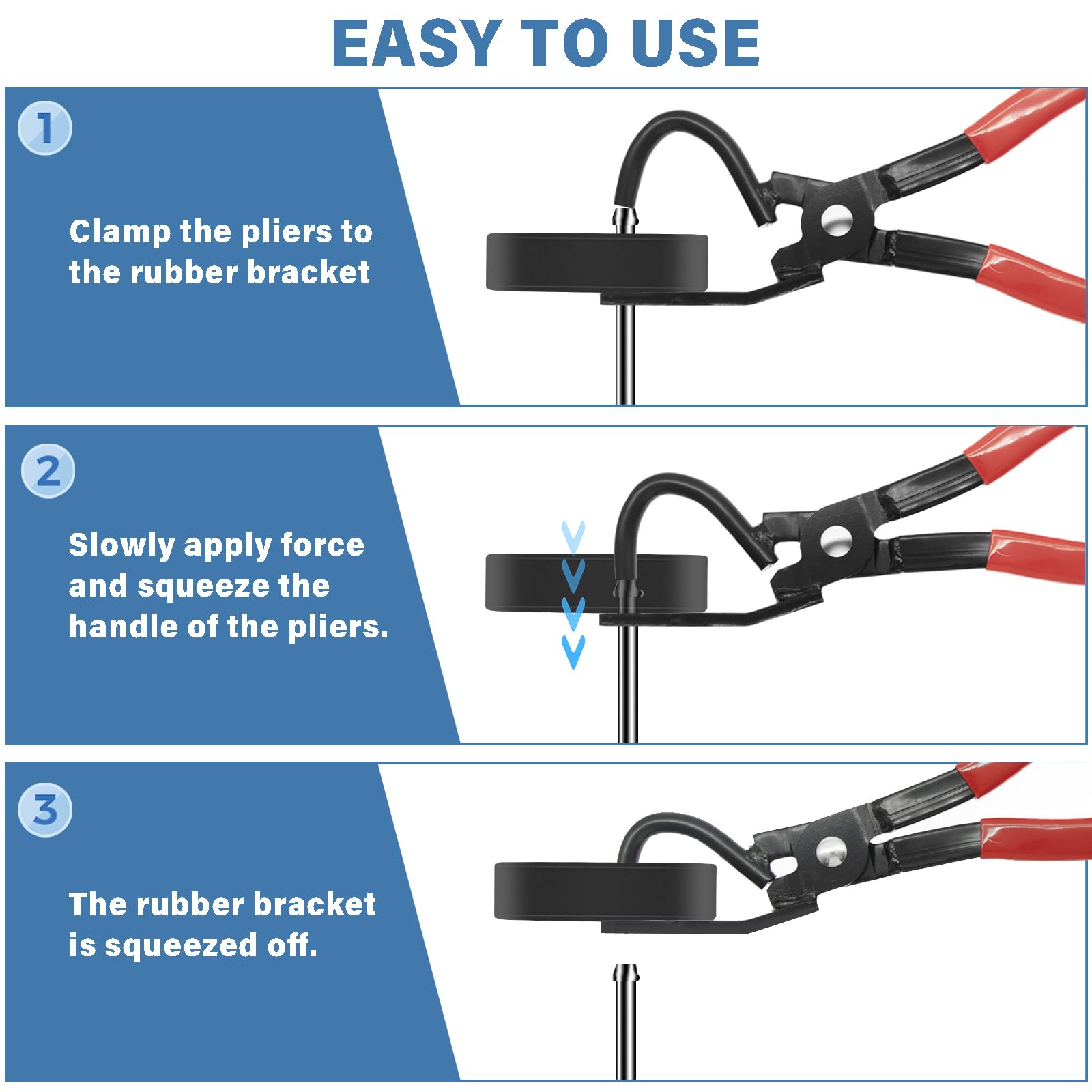 Universal Muffler Hanger Removal Pliers And 4 Hole Hanger Rubber Kit, Hanger Rubber Insulator Removal Tool (5Pcs)