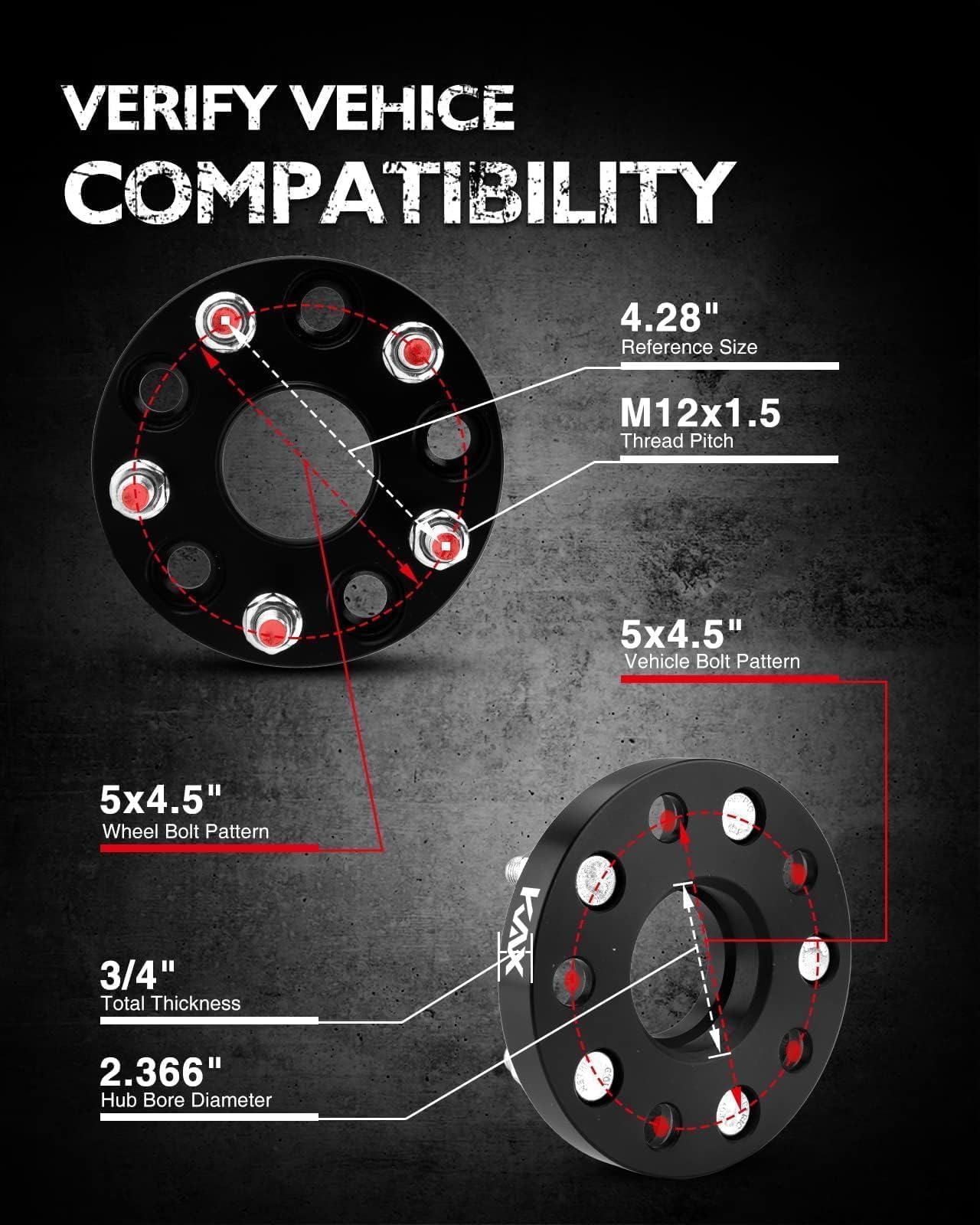 Kax 5X4.5 Wheel Spacers,20Mm 5 Lug Hub Centric Wheel Spacers Fit For Rav4, Camry, Es350, Highlander, Sienna, Rx350, Es330, Rx330