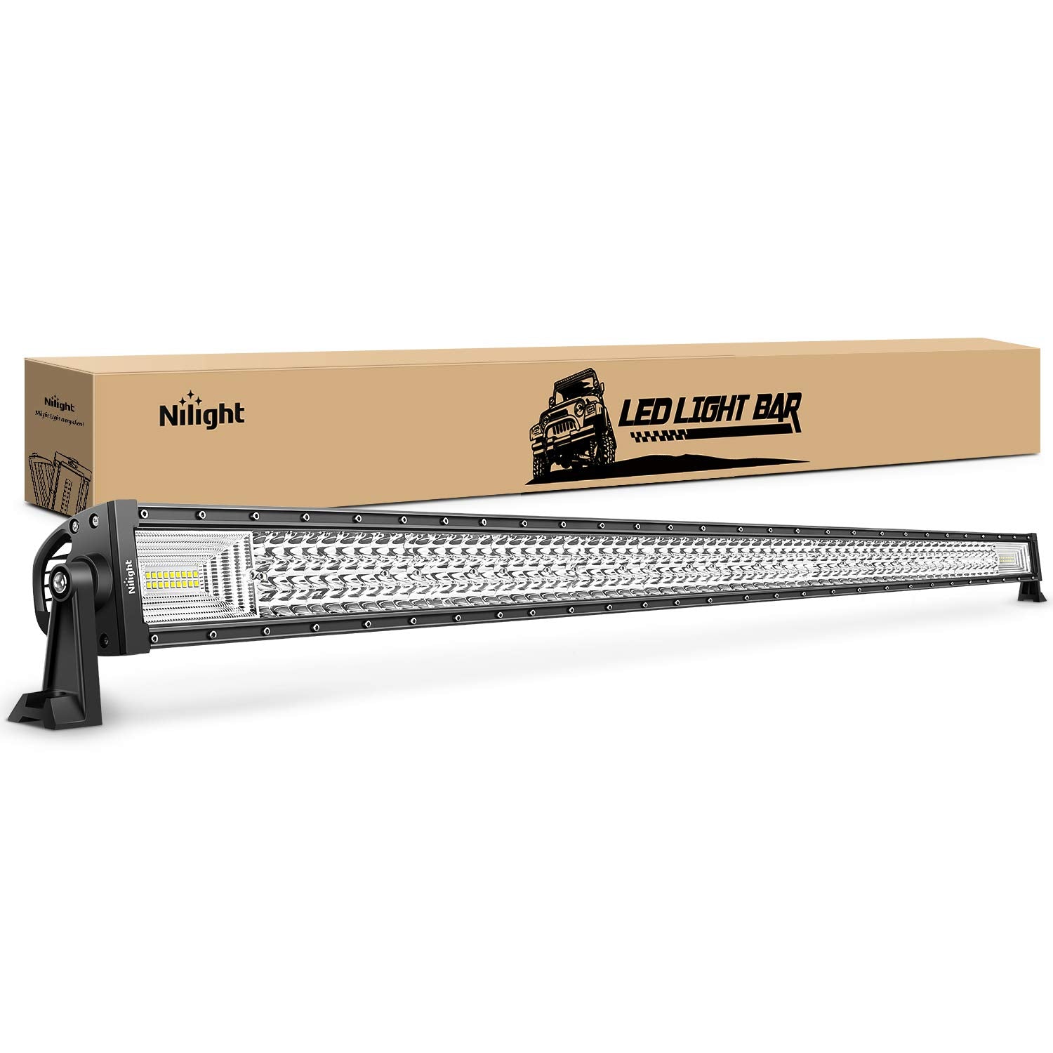 Nilight - 18019C-A Led Light Bar 52Inch 783W Triple Row 49500Lm Flood Spot Combo Beam Led Bar Driving Lights Boat Lights Super B