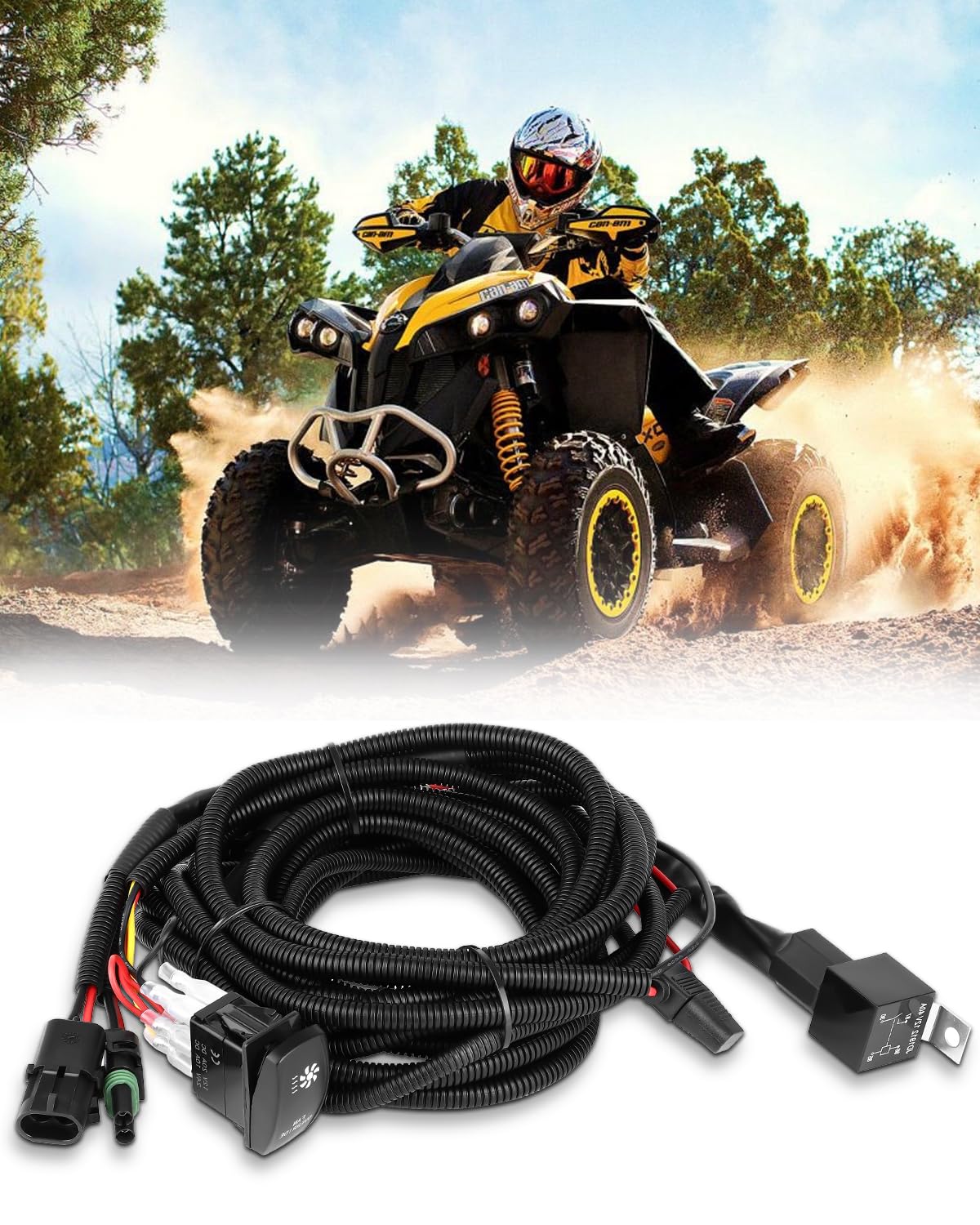 Goottan Atv Utv Fan Override Switch Kit Led Rocker Switch For Engine Cooling Fits For Polaris Rzr Ranger 800 900 Xp 1000 Can Am 